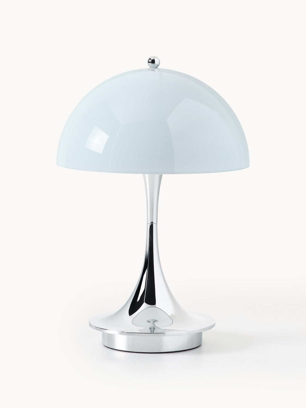 Lampe à poser LED portable à intensité variable Reiulf, design Verner Panton - Bleu ciel, argenté