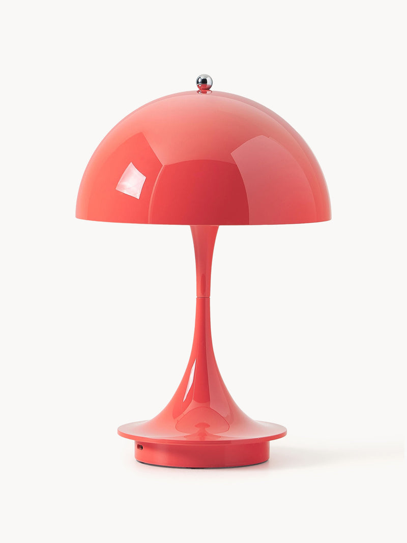 Lampe à poser LED portable à intensité variable Reiulf, design Verner Panton - Corail en plastique