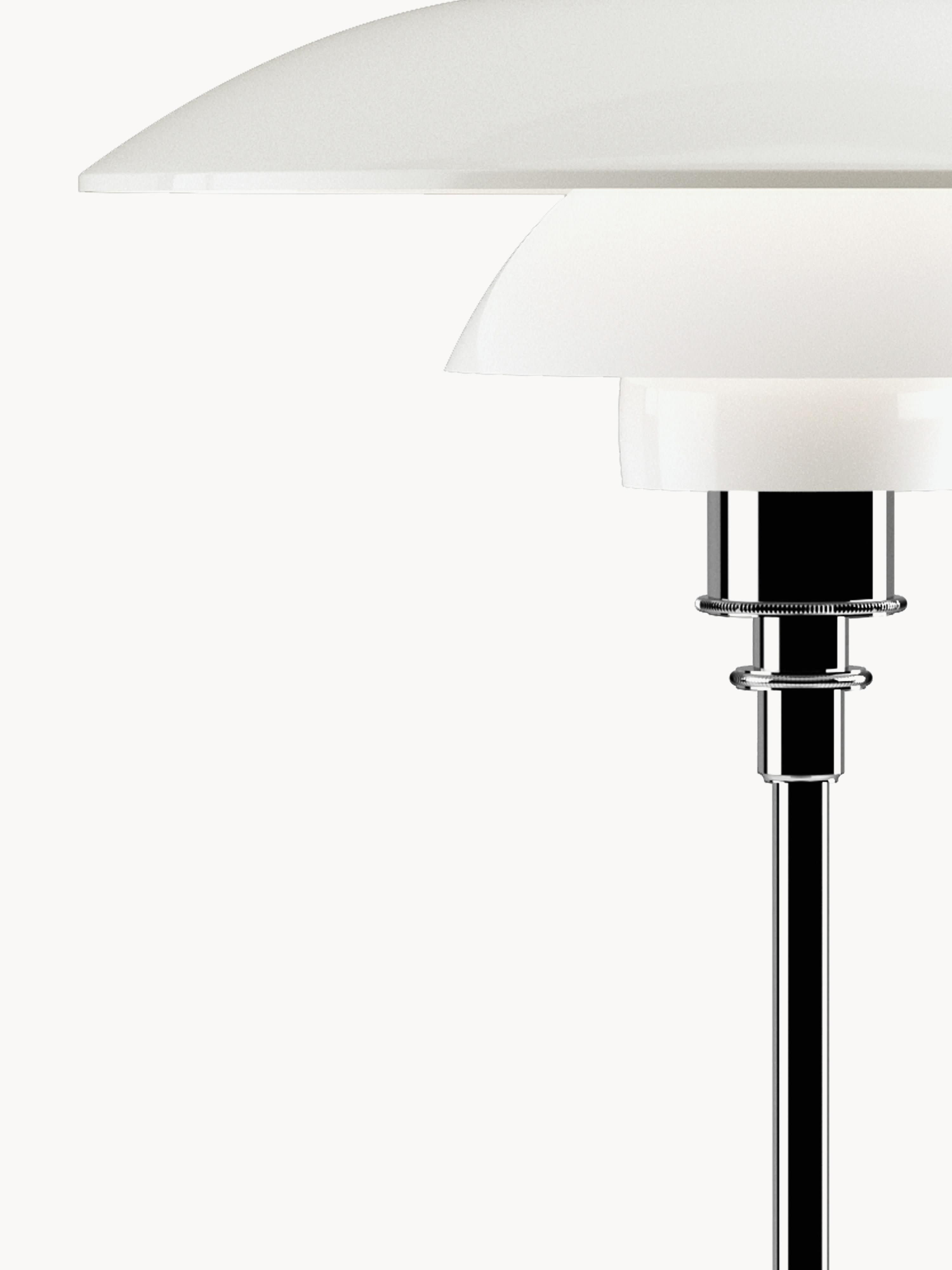 Grande lampe à poser soufflée bouche PH 3½-2½ - Argenté, blanc