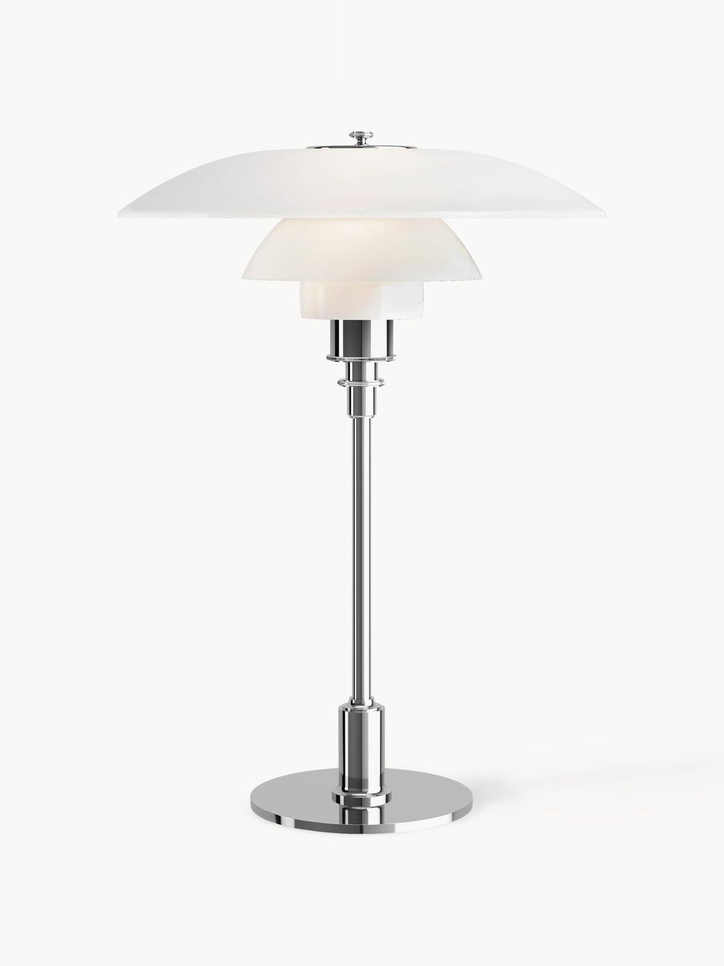 Grande lampe à poser soufflée bouche PH 3½-2½ - Argenté, blanc