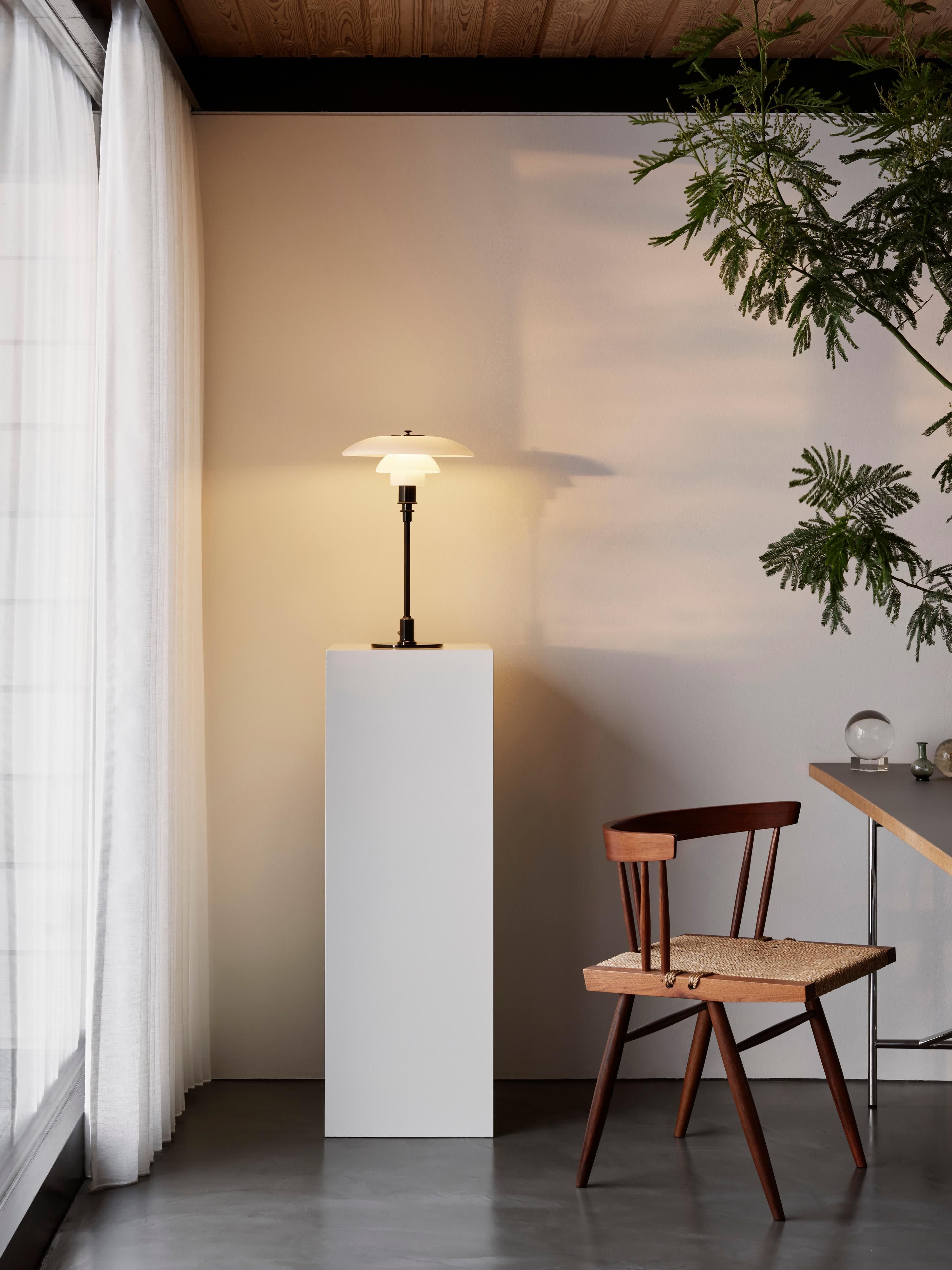 Grande lampe à poser soufflée bouche PH 3/2 - Blanc, noir