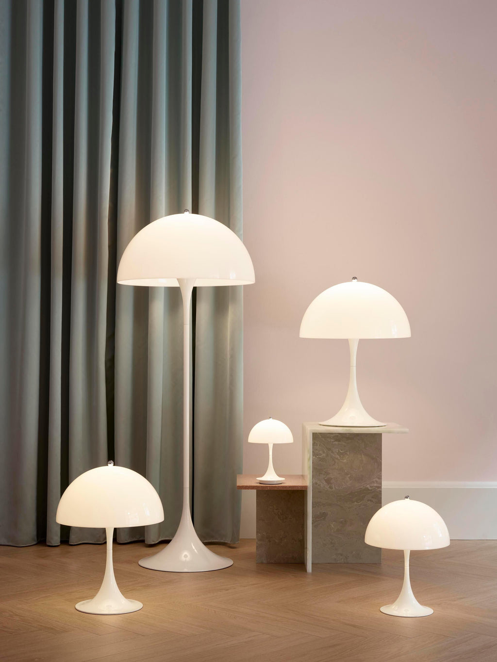 Lampe à poser Hampton, design Verner Panton - Verre acrylique blanc