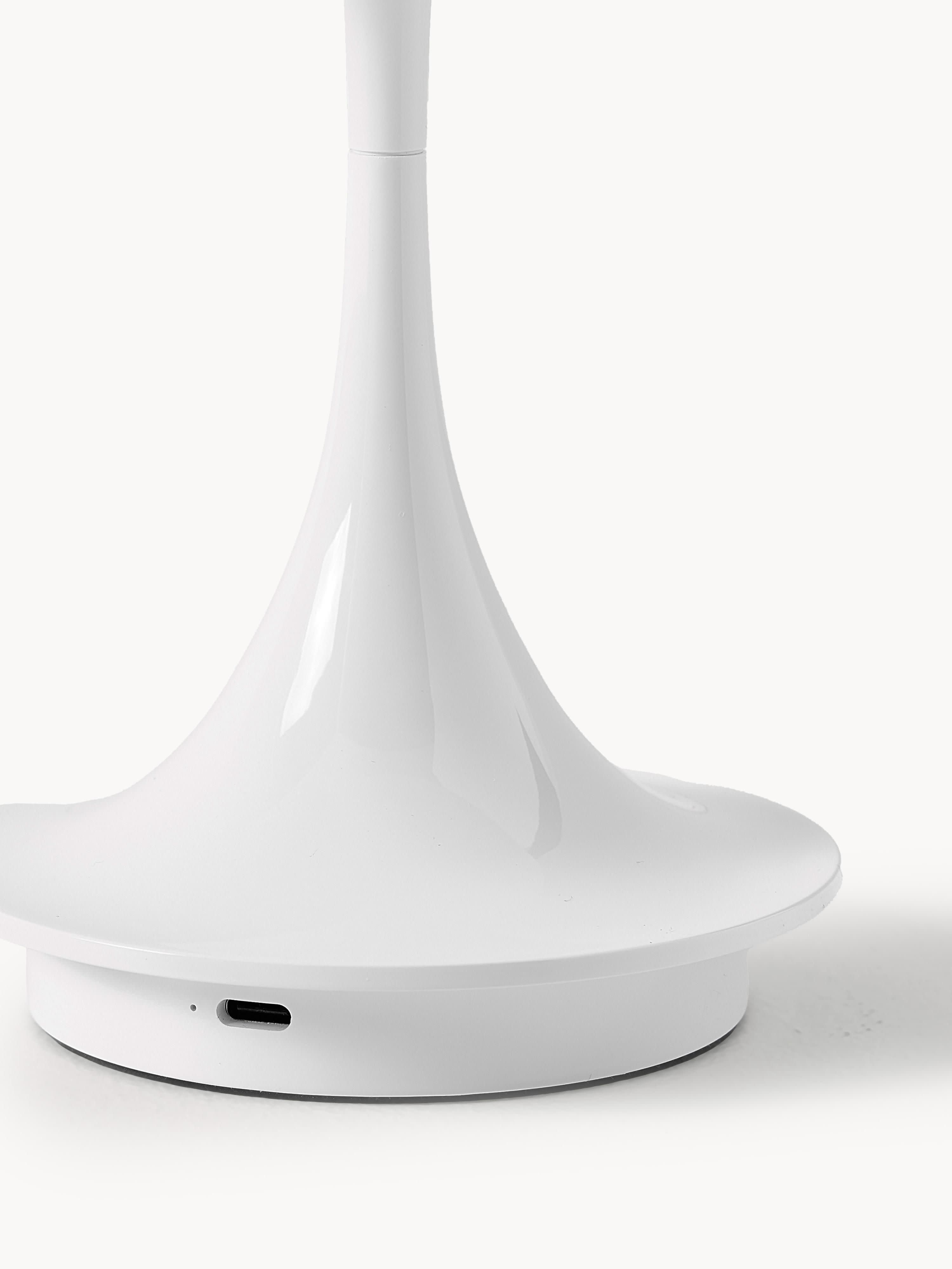 Lampe à poser LED portable à intensité variable Reiulf, design Verner Panton - Blanc, plastique