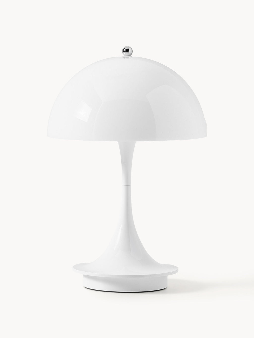 Lampe à poser LED portable à intensité variable Reiulf, design Verner Panton - Blanc, plastique