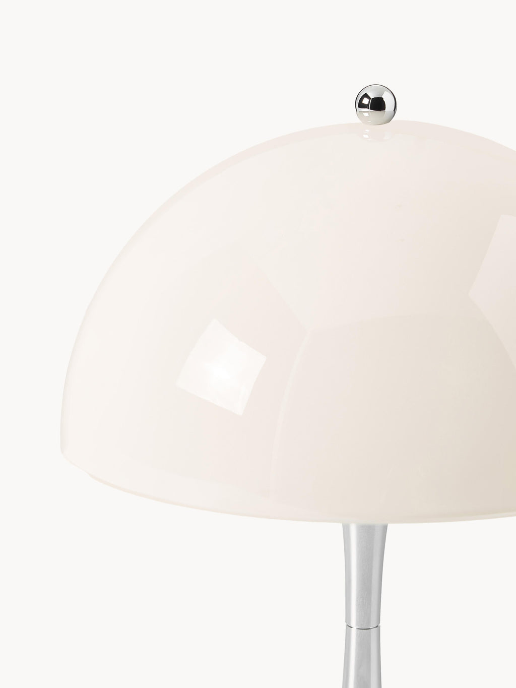 Lampe à poser LED portable à intensité variable Reiulf, design Verner Panton - Beige clair, argenté