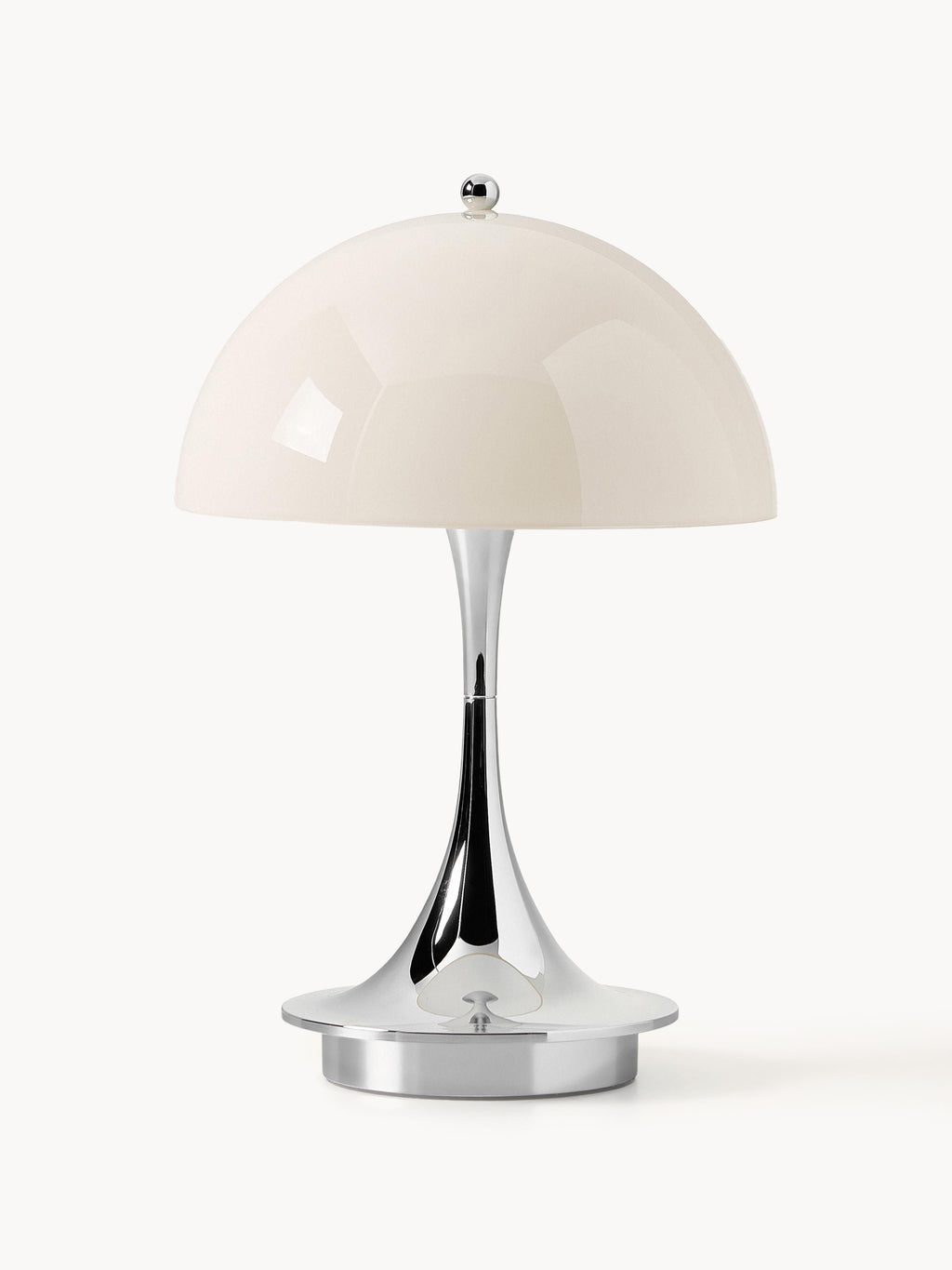 Lampe à poser LED portable à intensité variable Reiulf, design Verner Panton - Beige clair, argenté