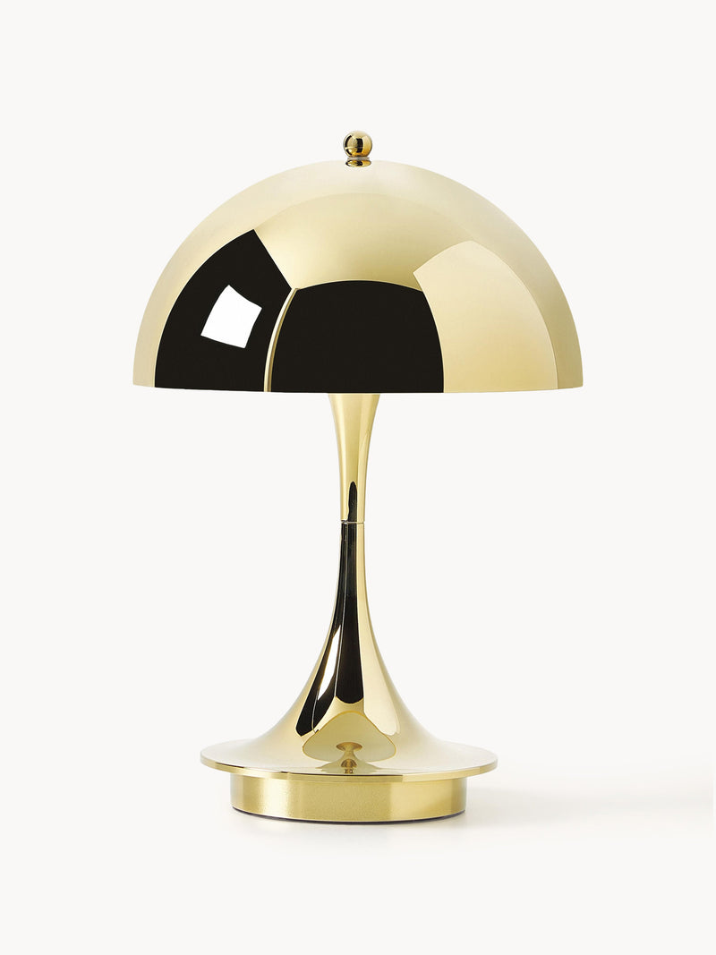 Lampe à poser LED portable à intensité variable Reiulf, design Verner Panton - Plastique doré