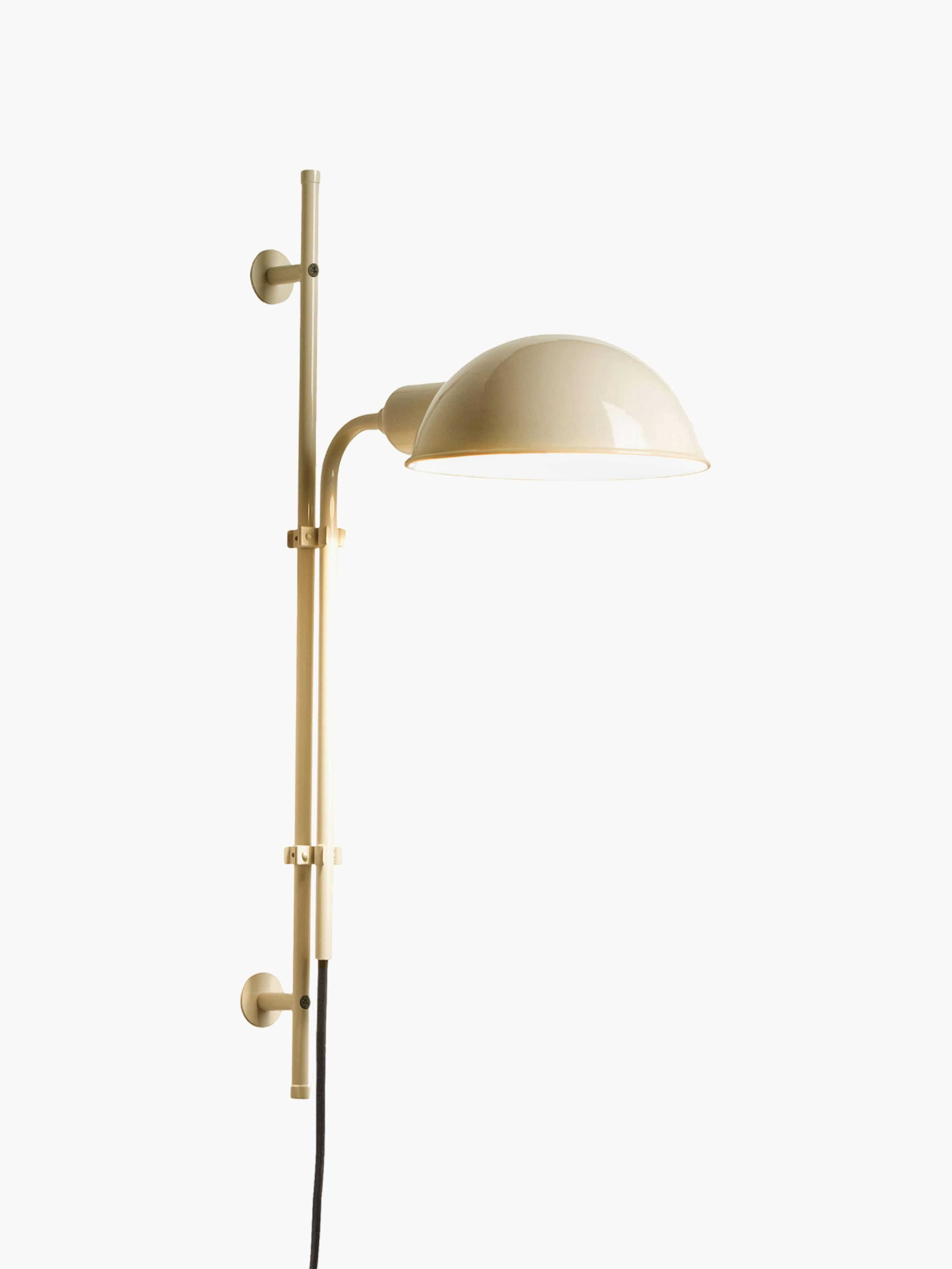 Applique murale orientable avec prise secteur Dav - Beige clair, haute brillance