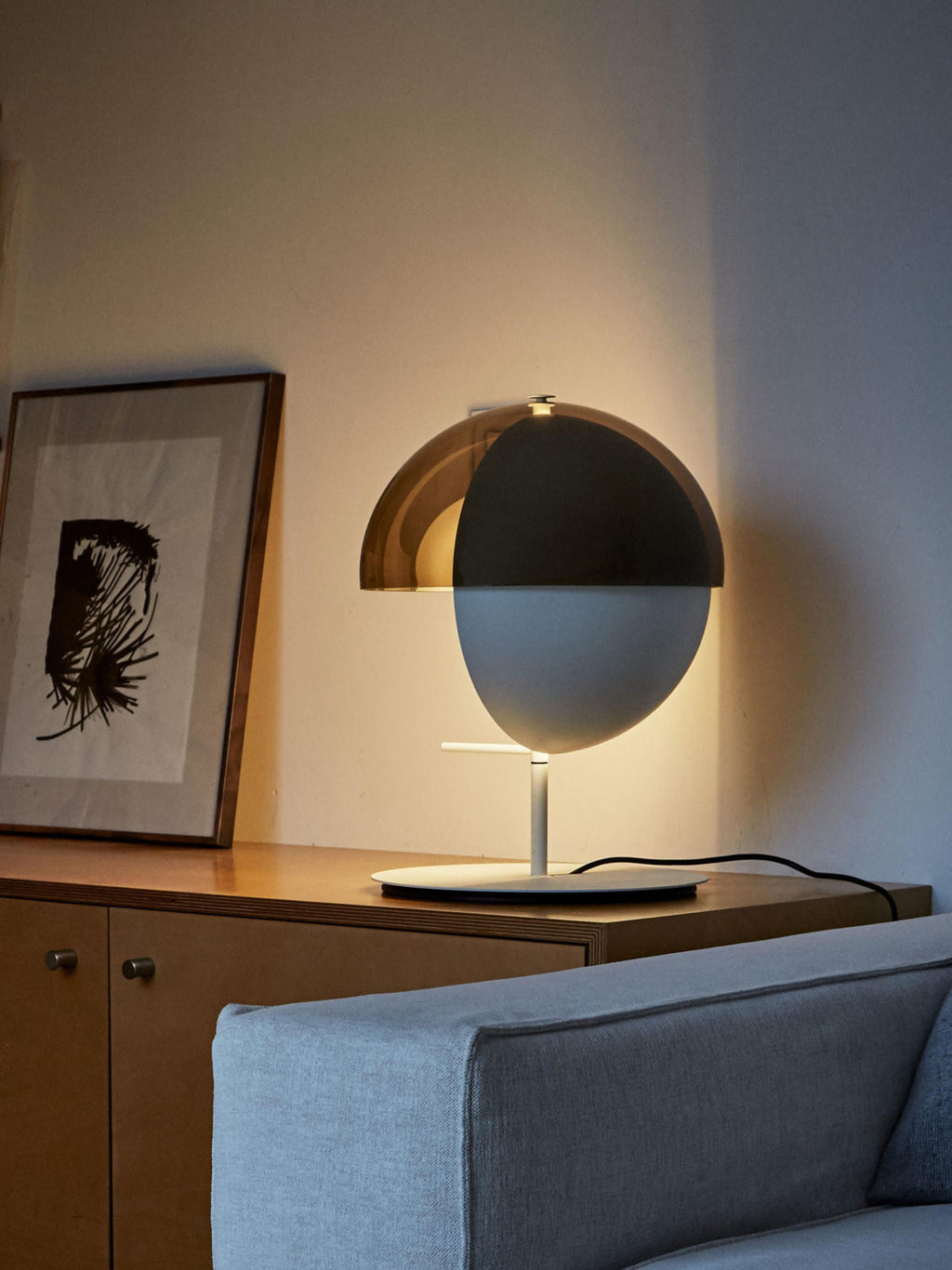 Lampe à poser LED Herluf, intensité ajustable - Blanc, taupe