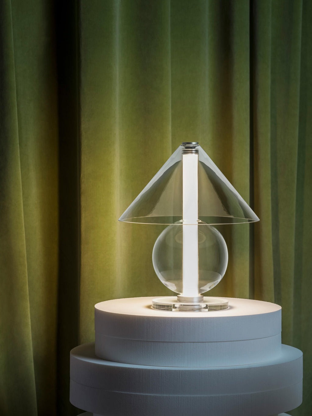 Lampe à poser LED soufflée bouche Damek, intensité ajustable - Transparent, argenté