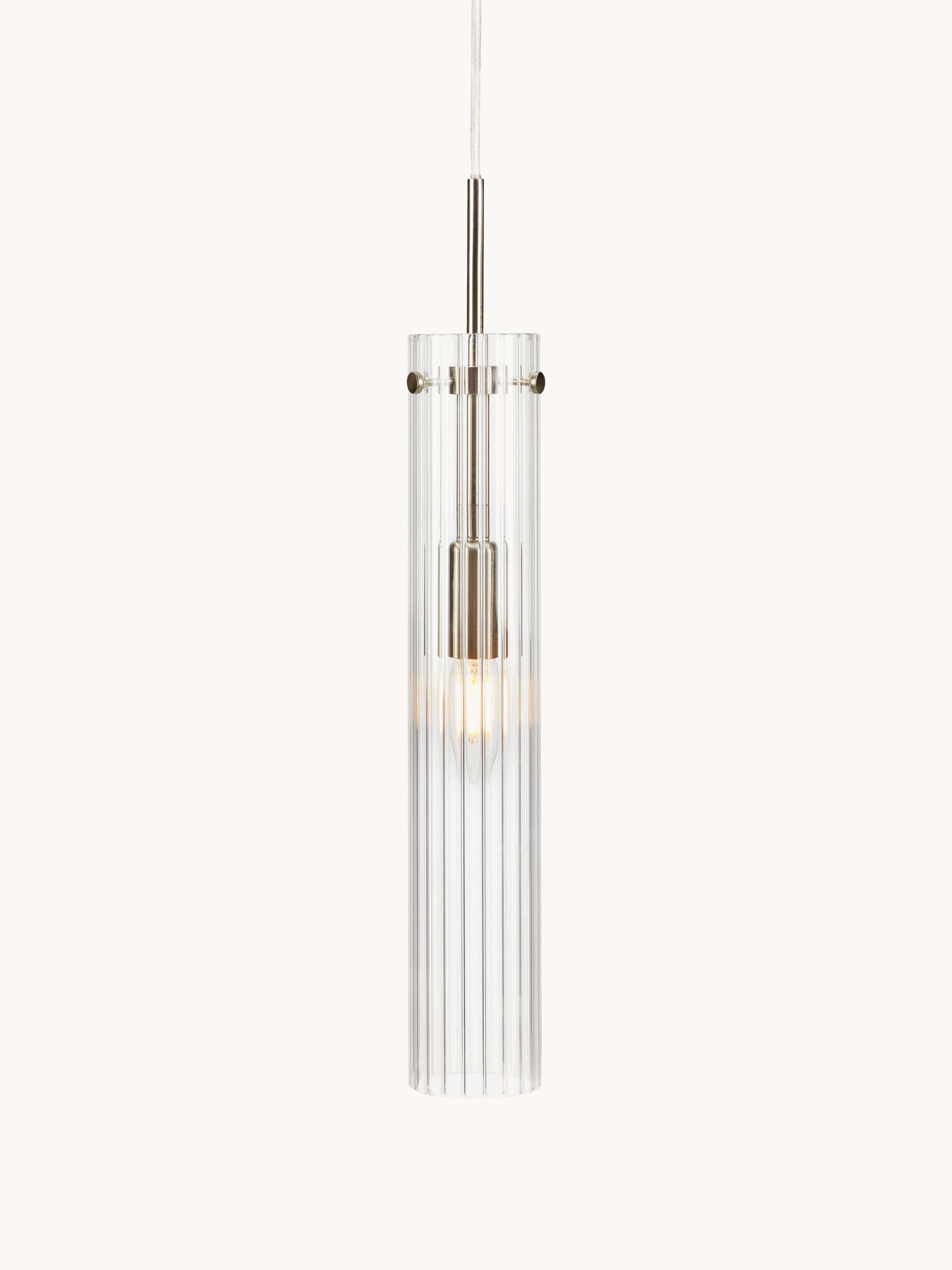 Petite suspension en verre Osku - Transparent, argenté