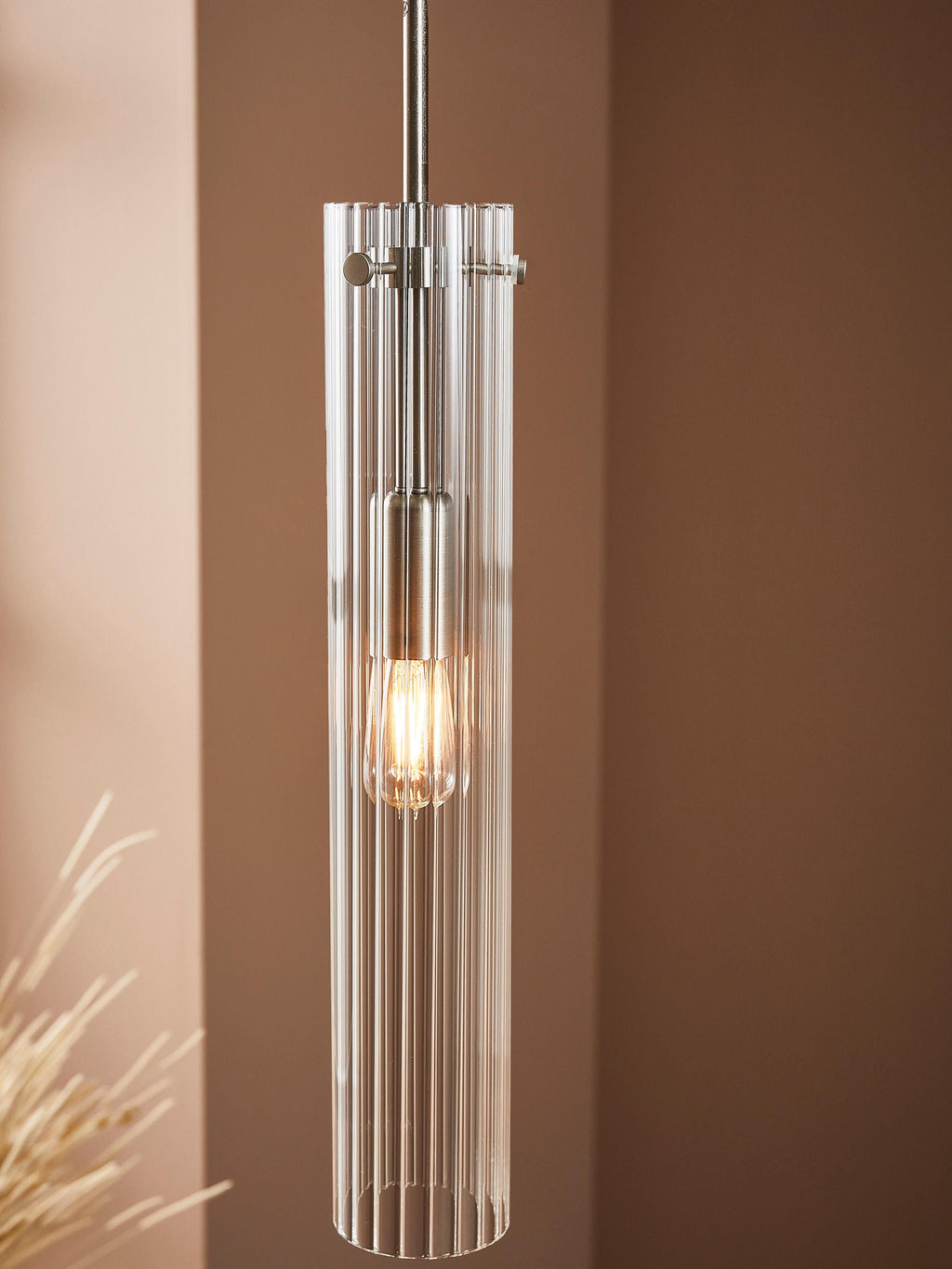 Petite suspension en verre Osku - Transparent, argenté