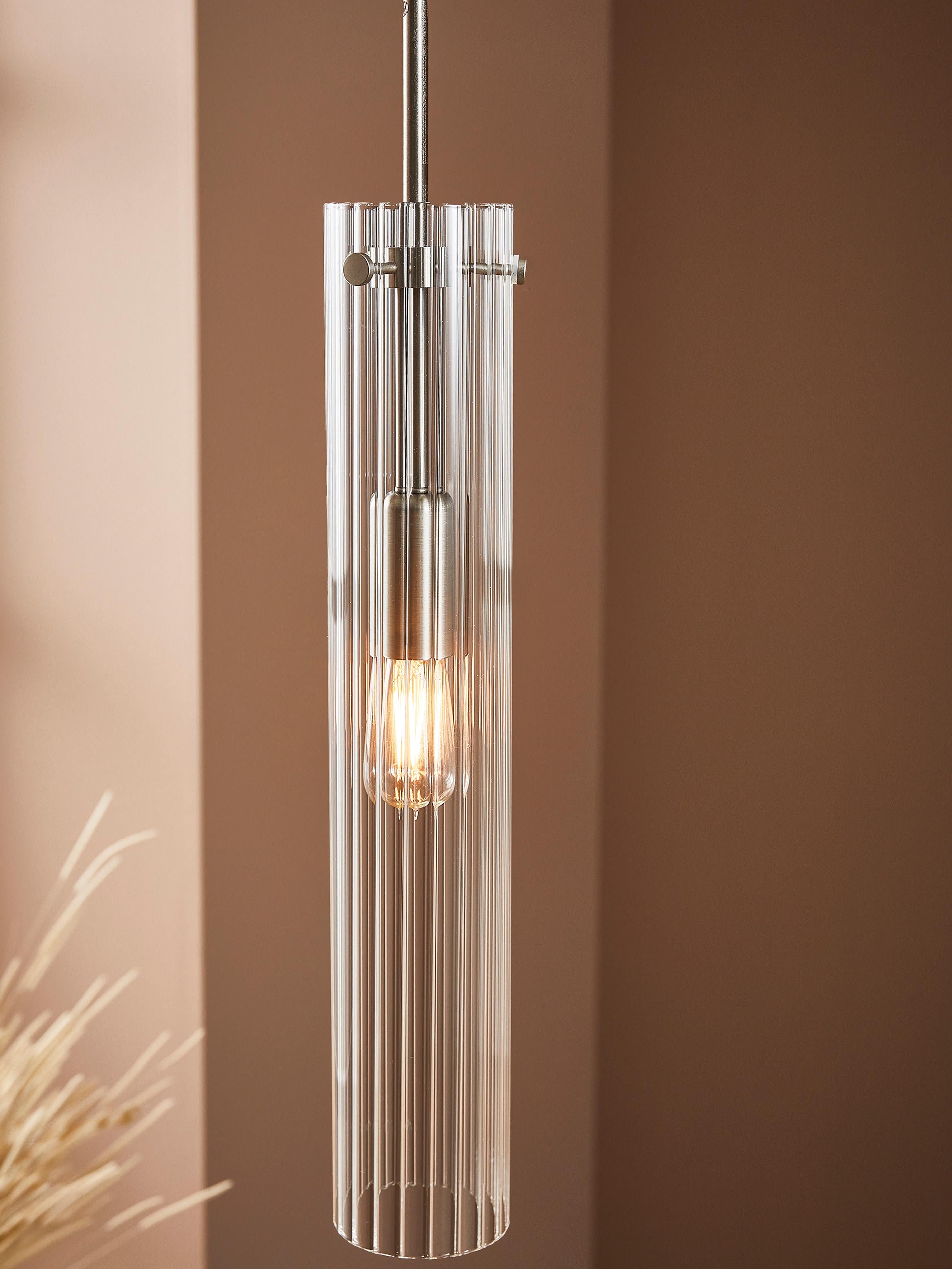 Petite suspension en verre Osku - Transparent, argenté