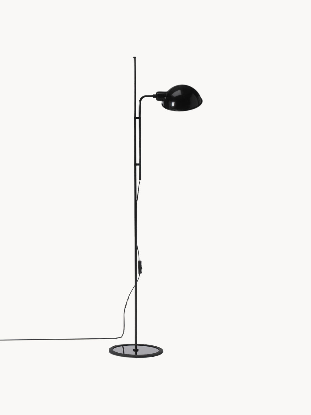 Petit lampadaire orientable Dav - Noir, haute brillance