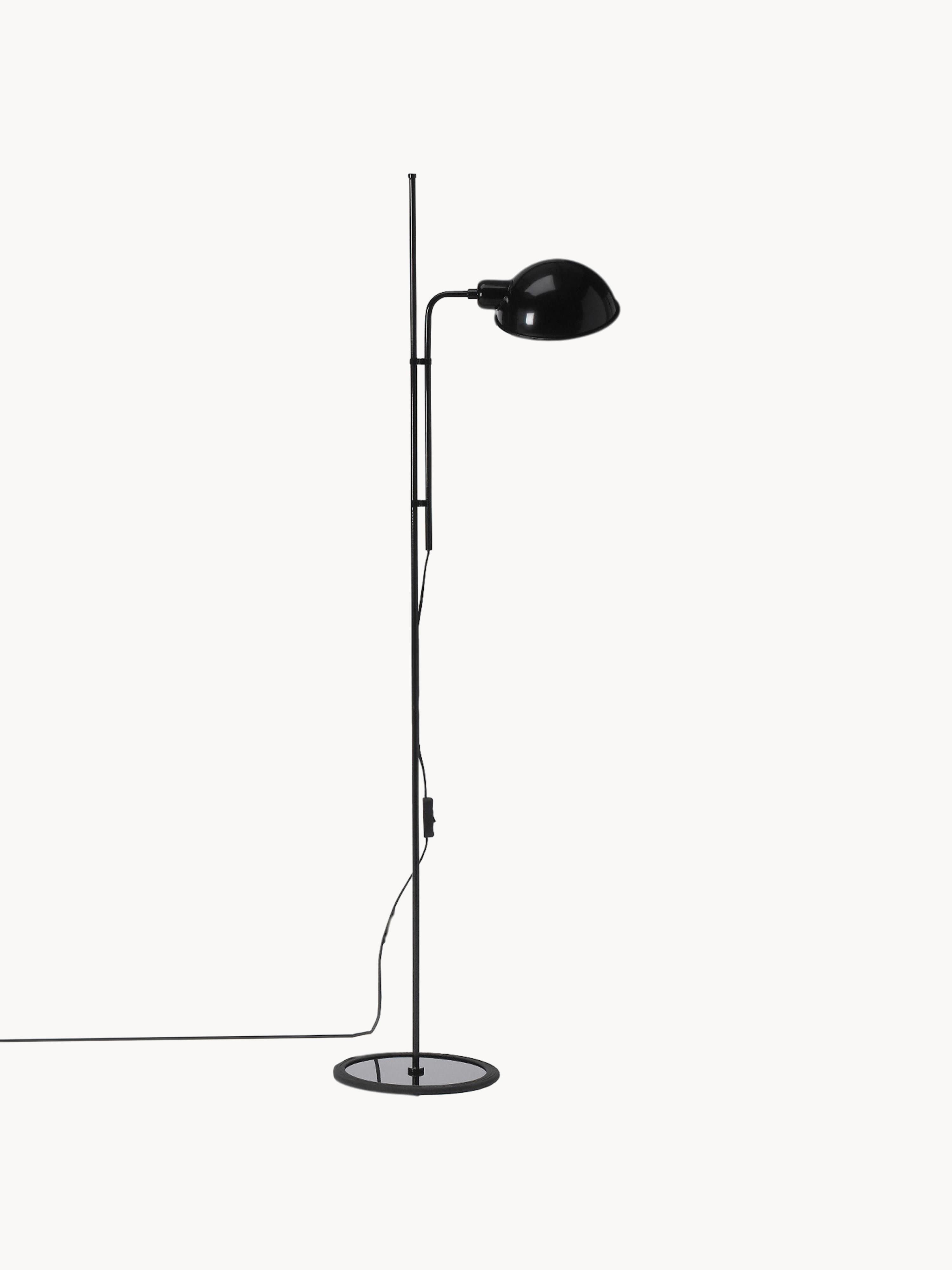 Petit lampadaire orientable Dav - Noir, haute brillance