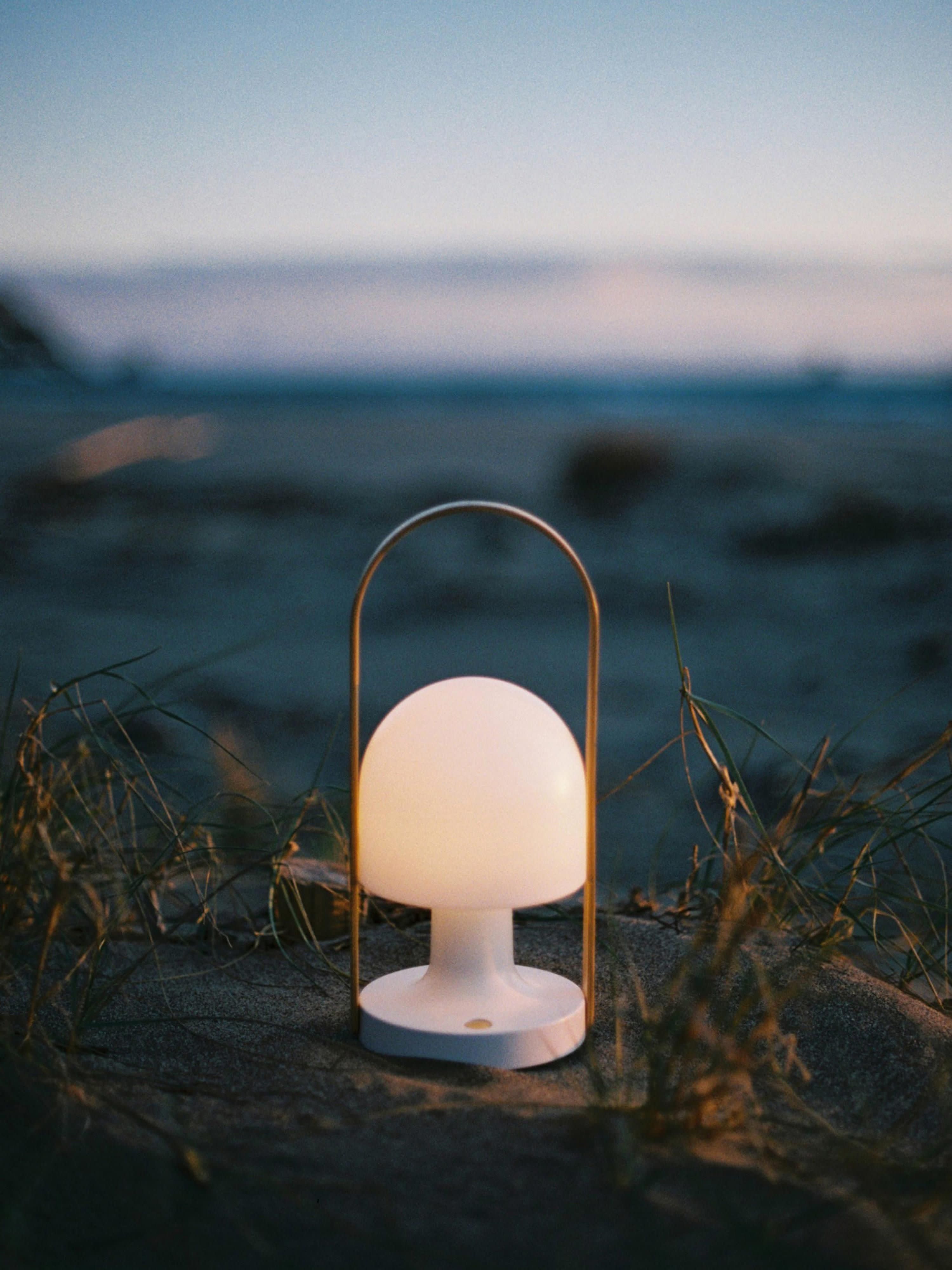 Lampe à poser LED mobile orientable Olavi, intensité ajustable - Blanc, chêne