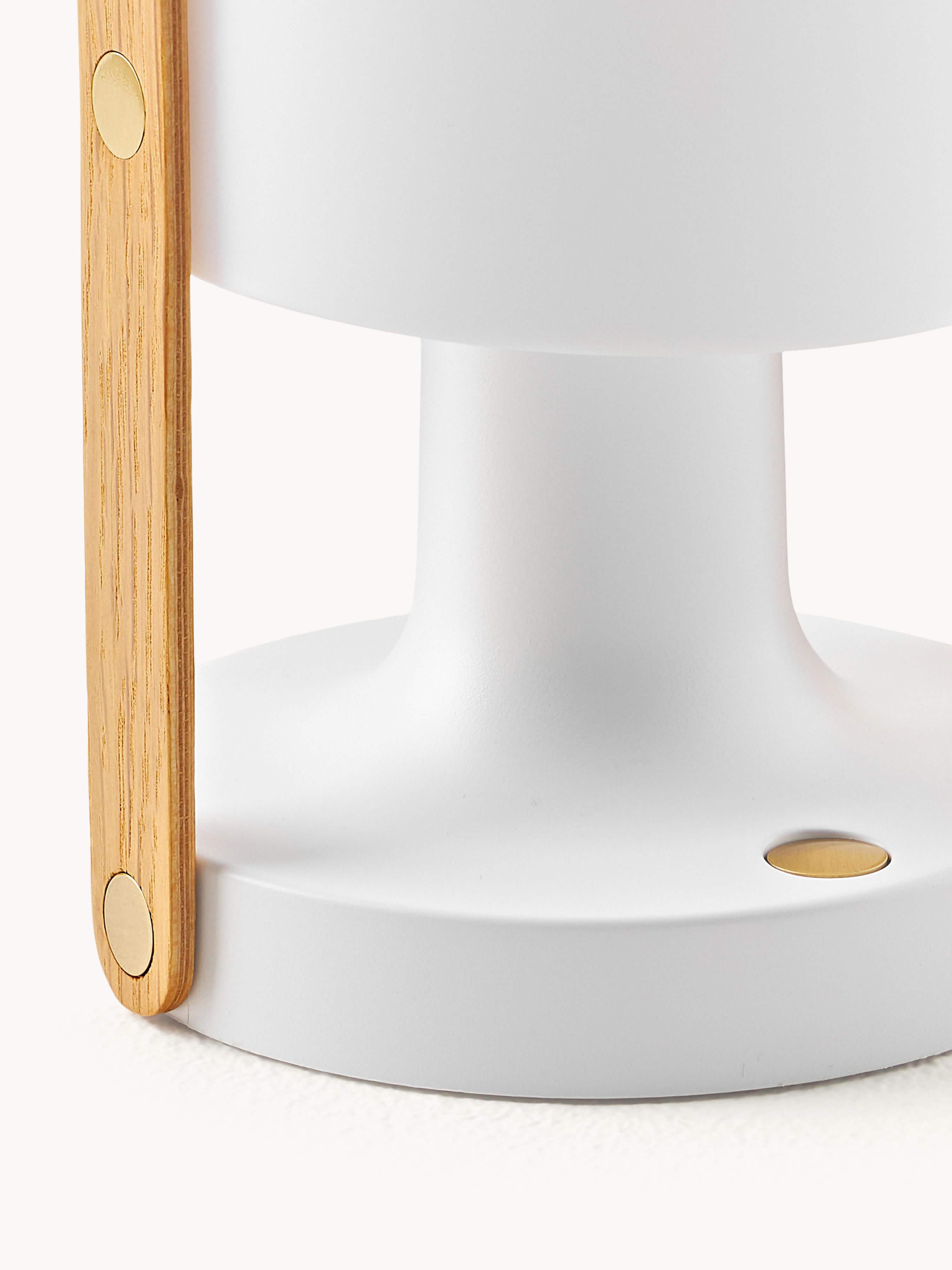 Lampe à poser LED mobile orientable Olavi, intensité ajustable - Blanc, chêne