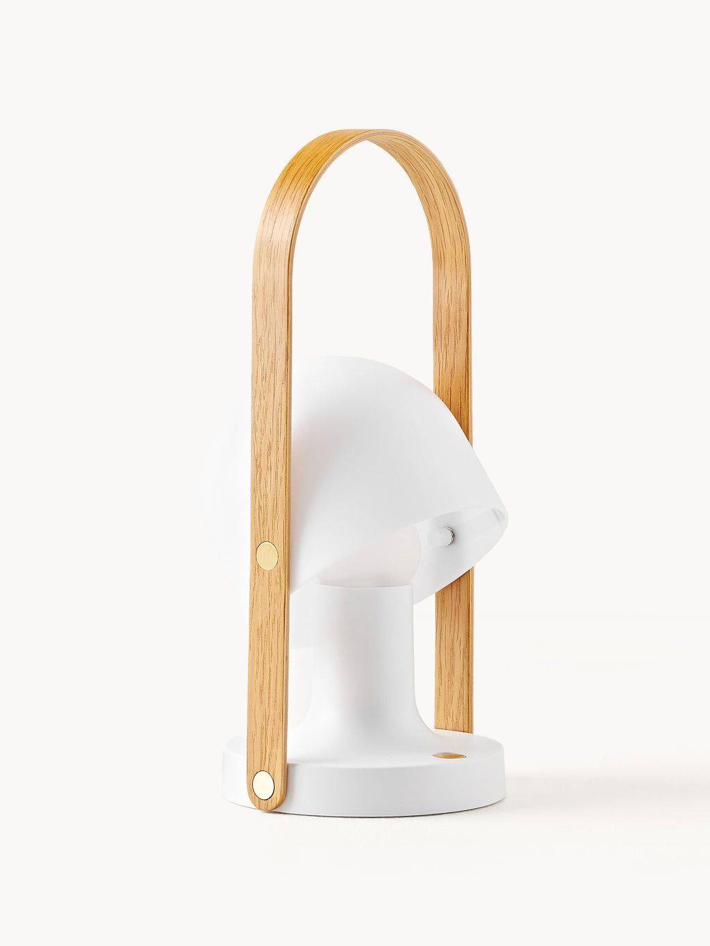 Lampe à poser LED mobile orientable Olavi, intensité ajustable - Blanc, chêne