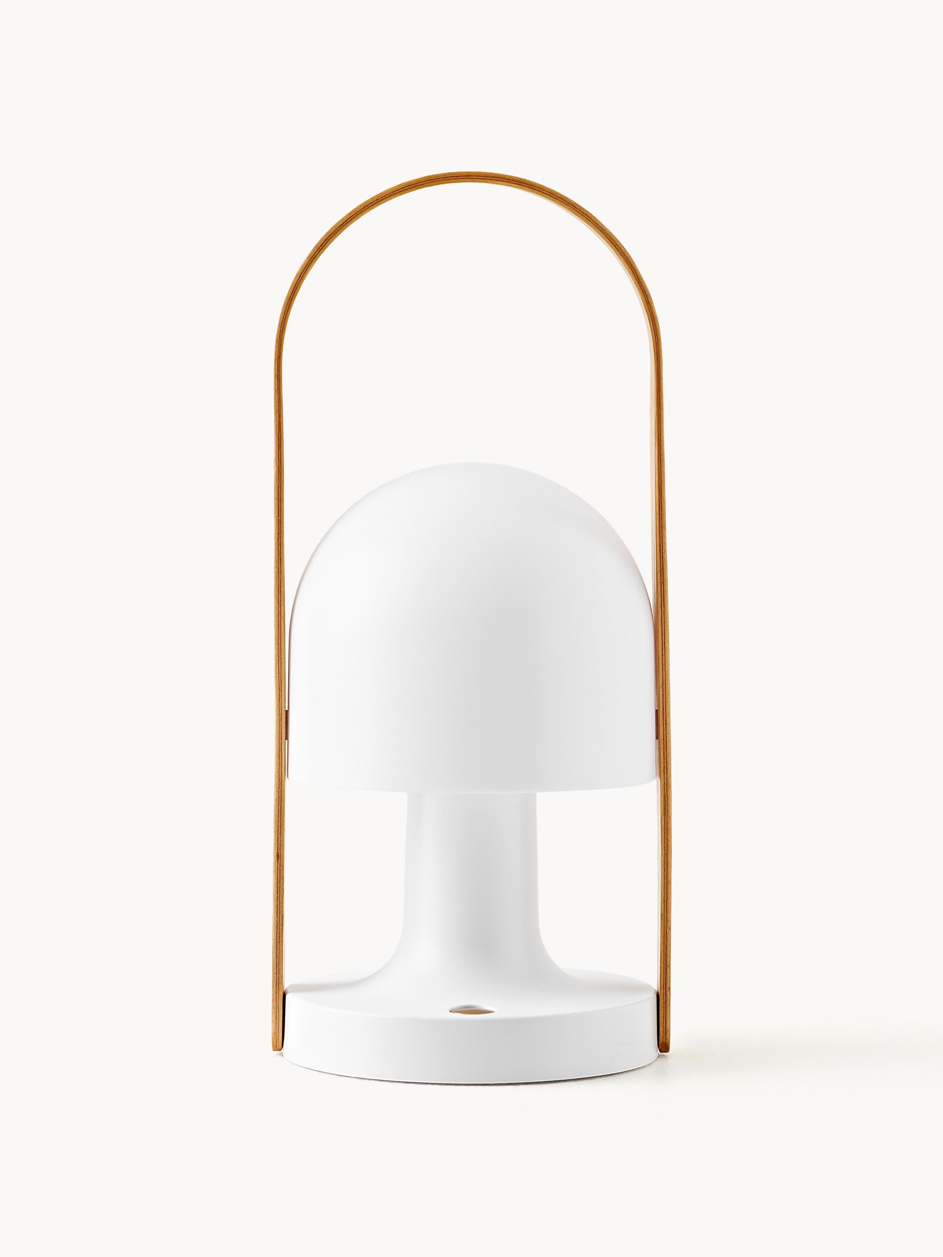 Lampe à poser LED mobile orientable Olavi, intensité ajustable - Blanc, chêne