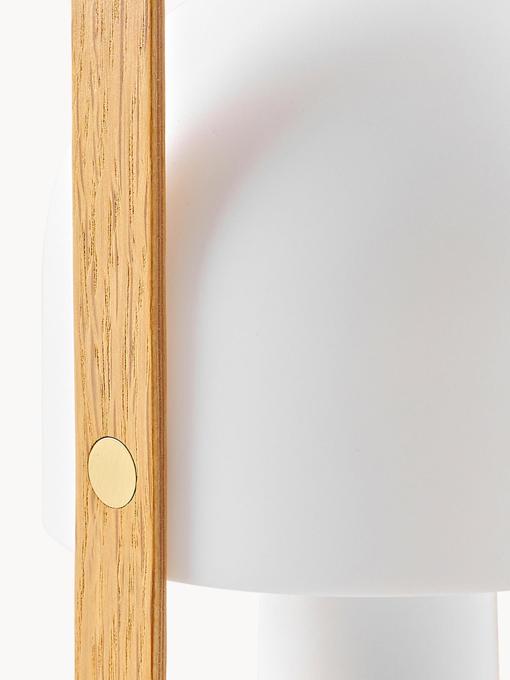 Lampe à poser LED mobile orientable Olavi, intensité ajustable - Blanc, chêne