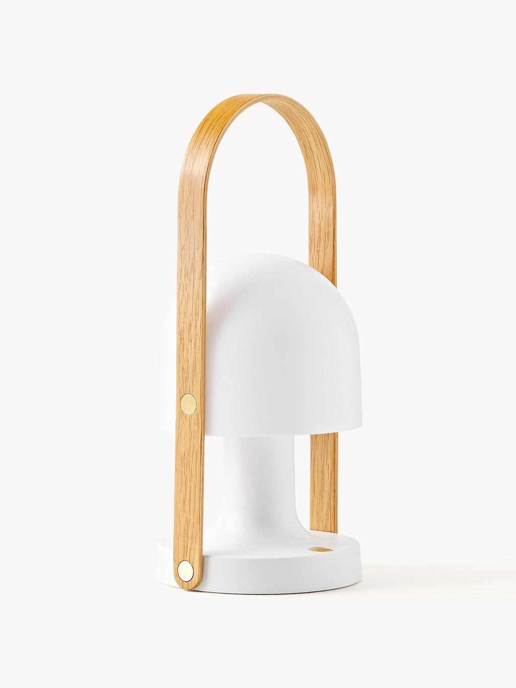Lampe à poser LED mobile orientable Olavi, intensité ajustable - Blanc, chêne