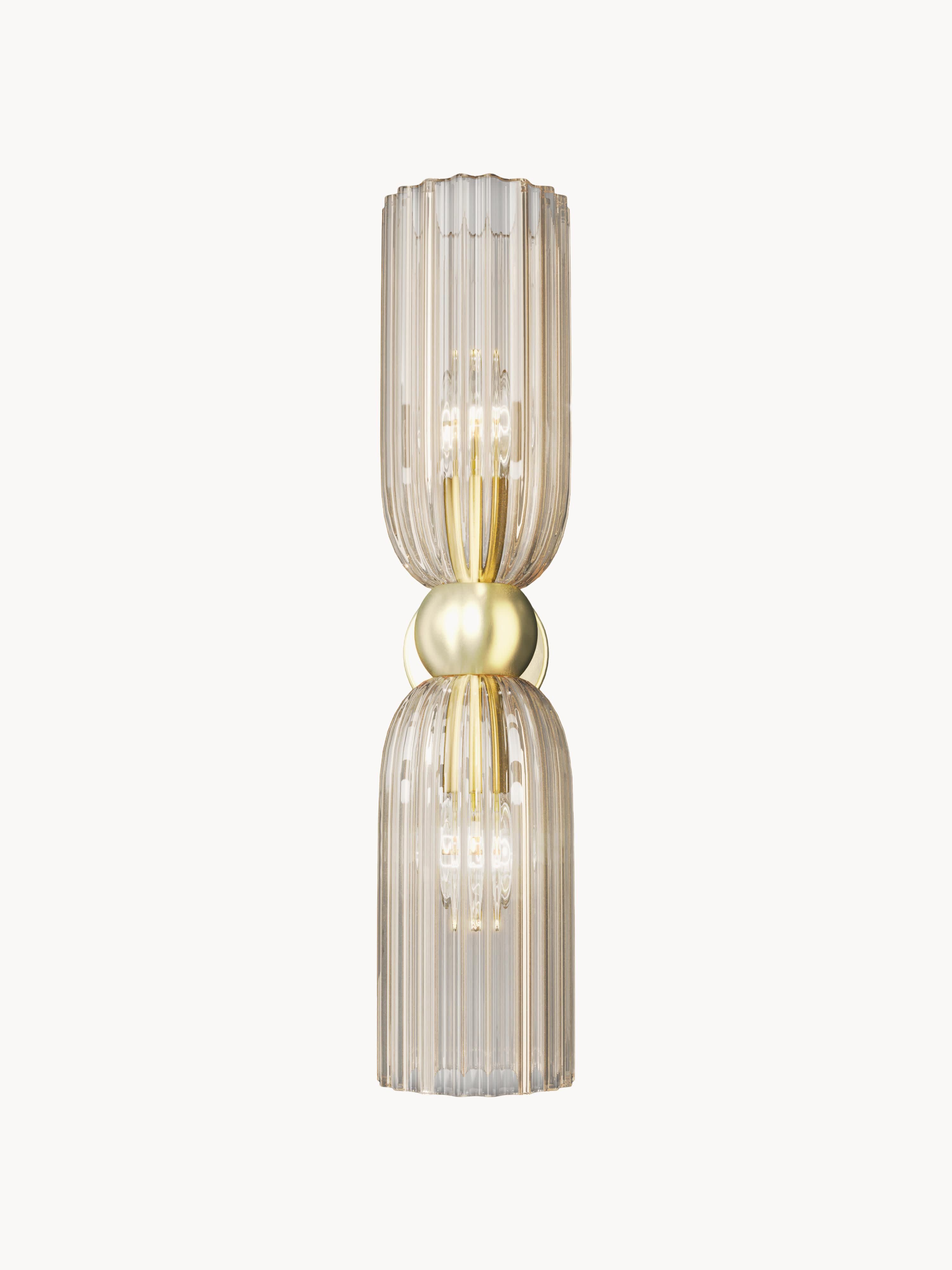 Applique murale Nash - Beige clair transparent, doré