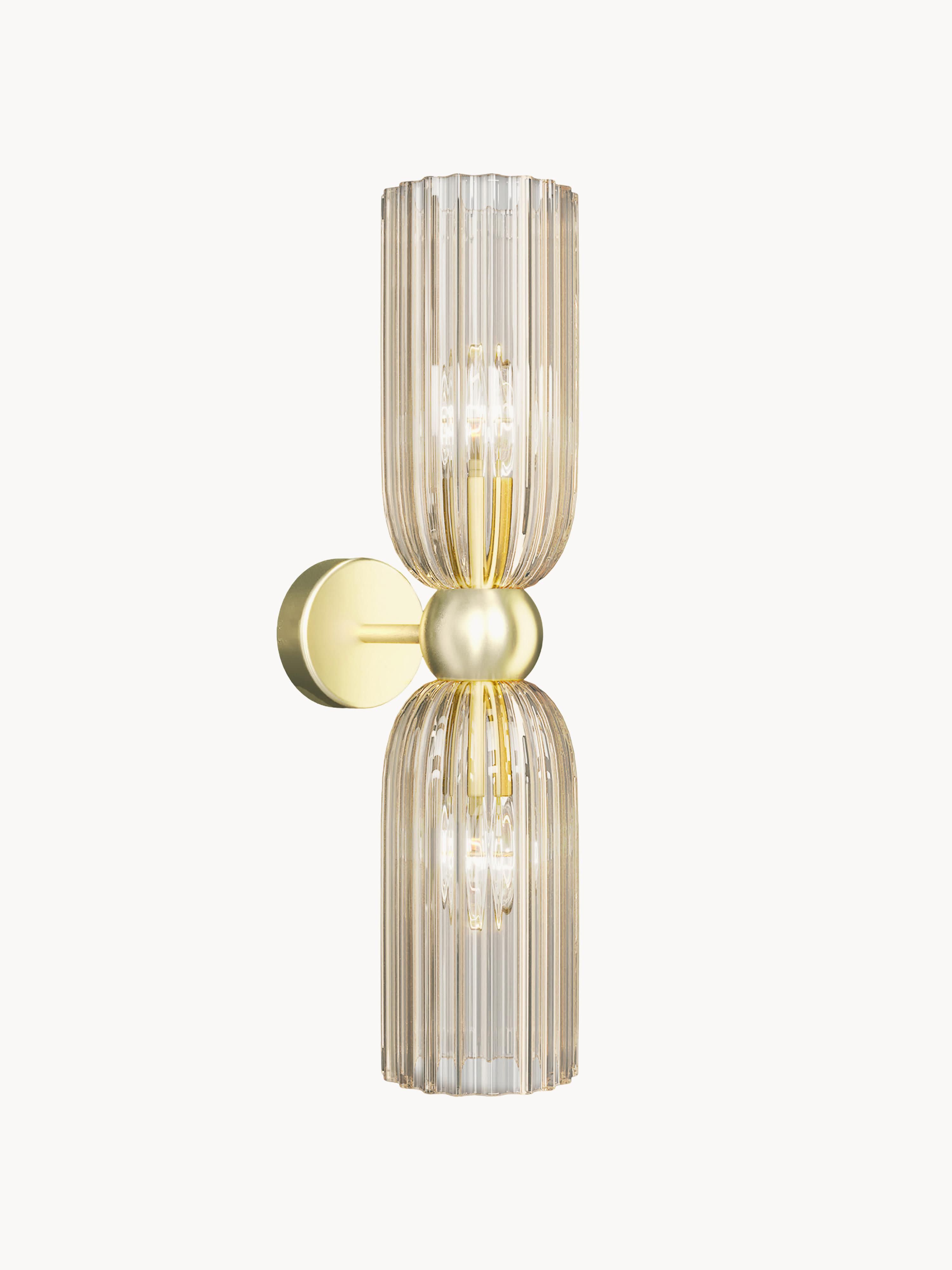 Applique murale Nash - Beige clair transparent, doré