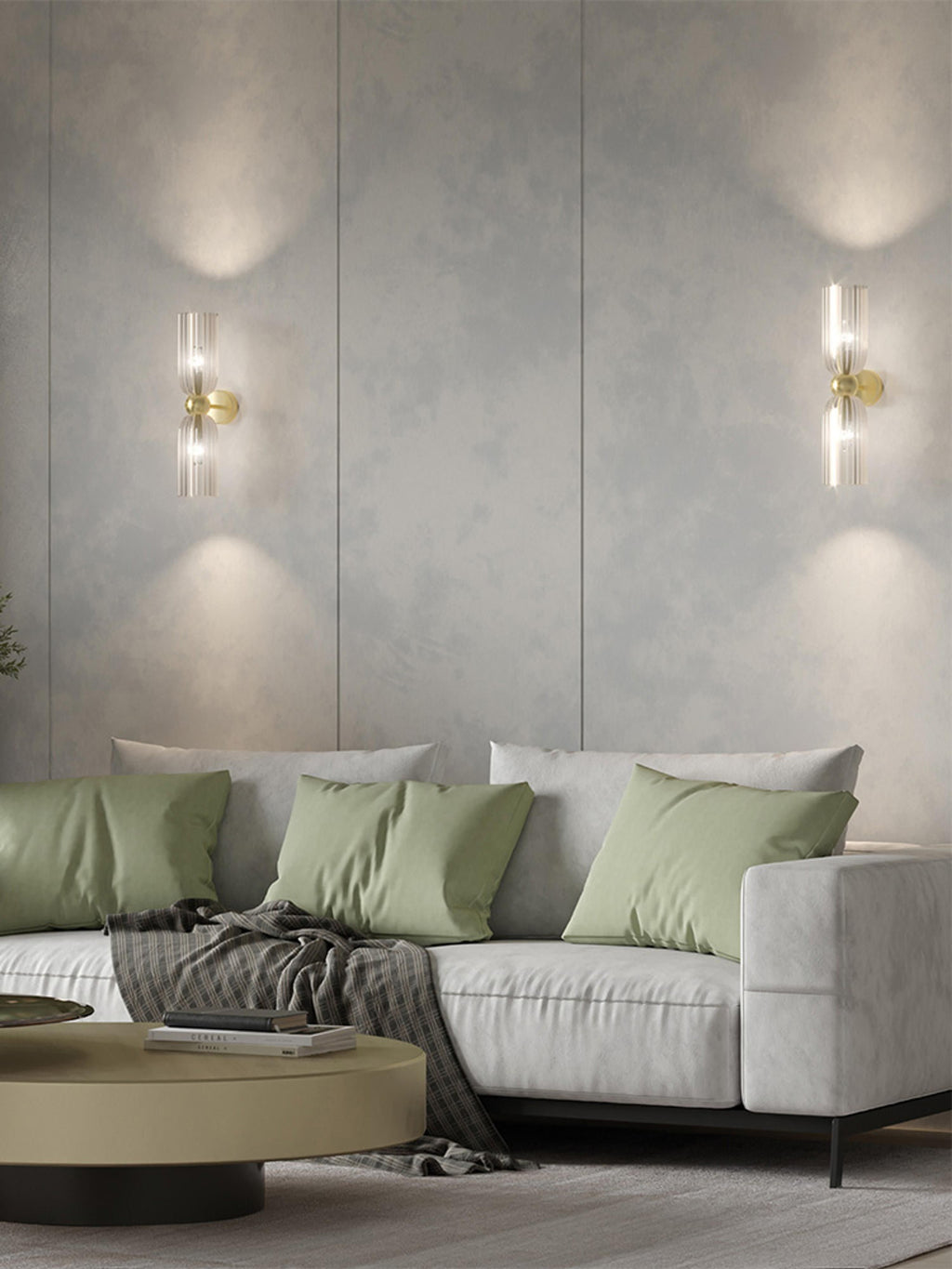 Applique murale Nash - Beige clair transparent, doré
