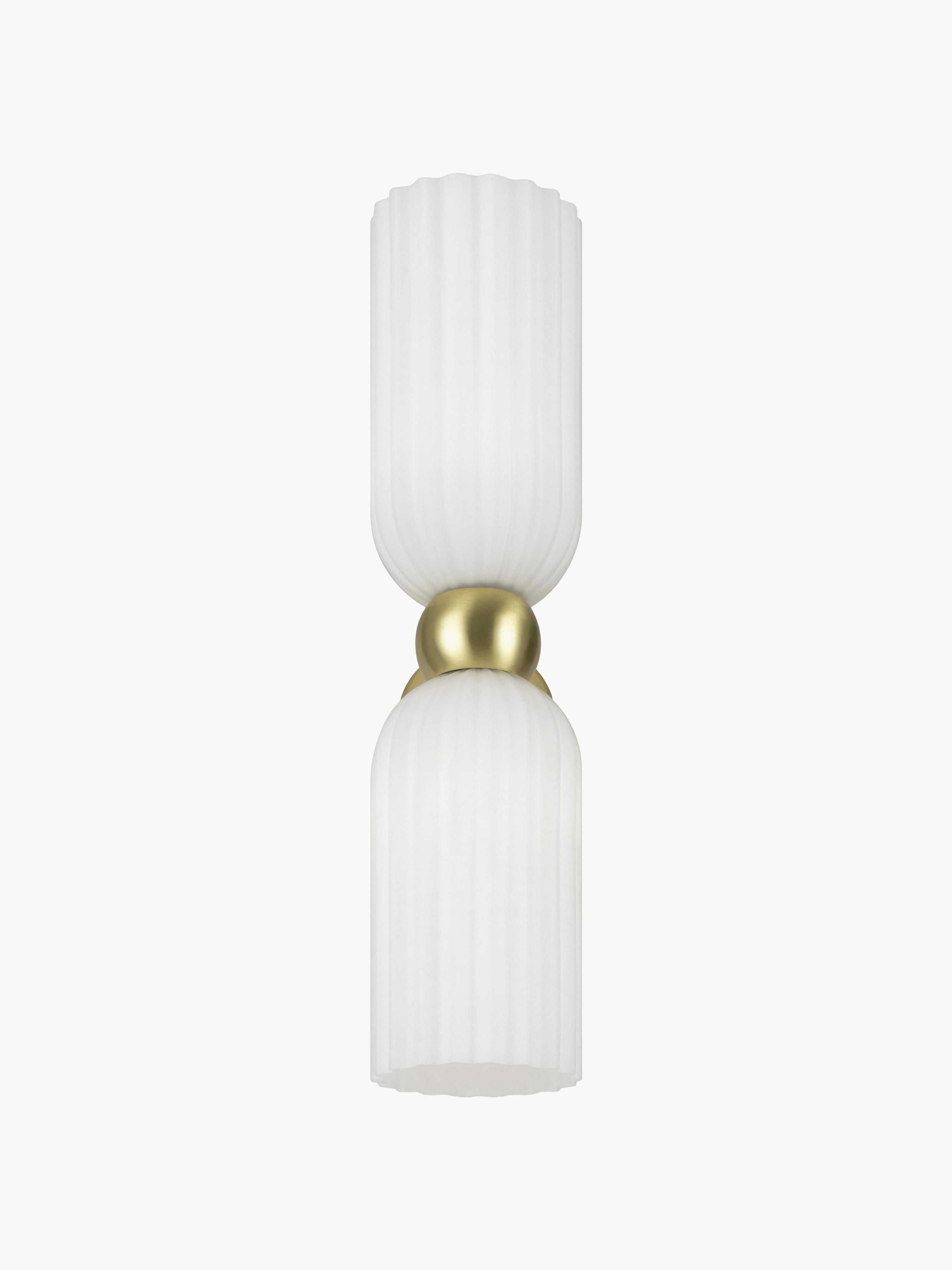 Luminaire Up & Maro - Blanc translucide, doré