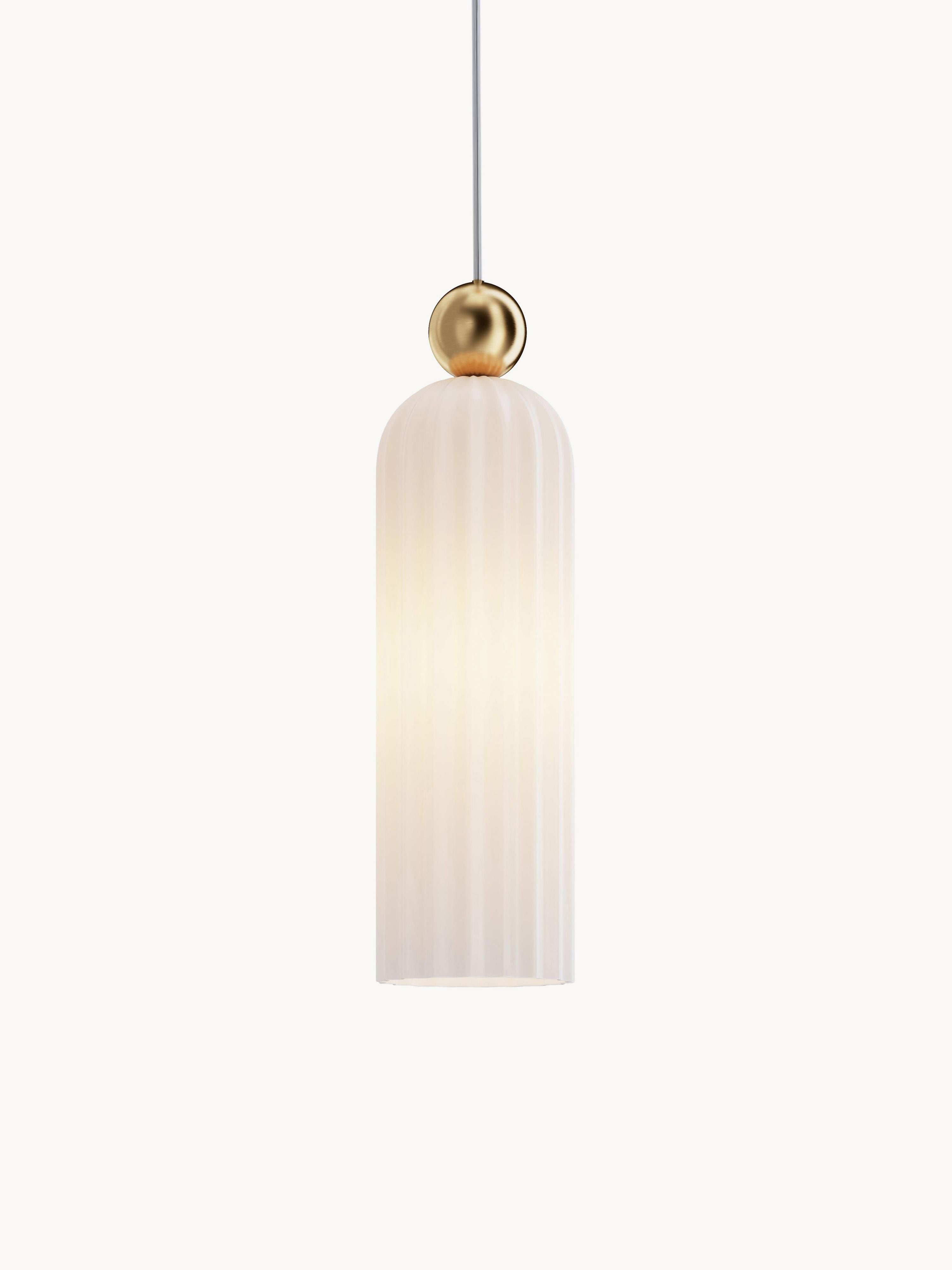 Petite suspension Nash - Blanc cassé, doré