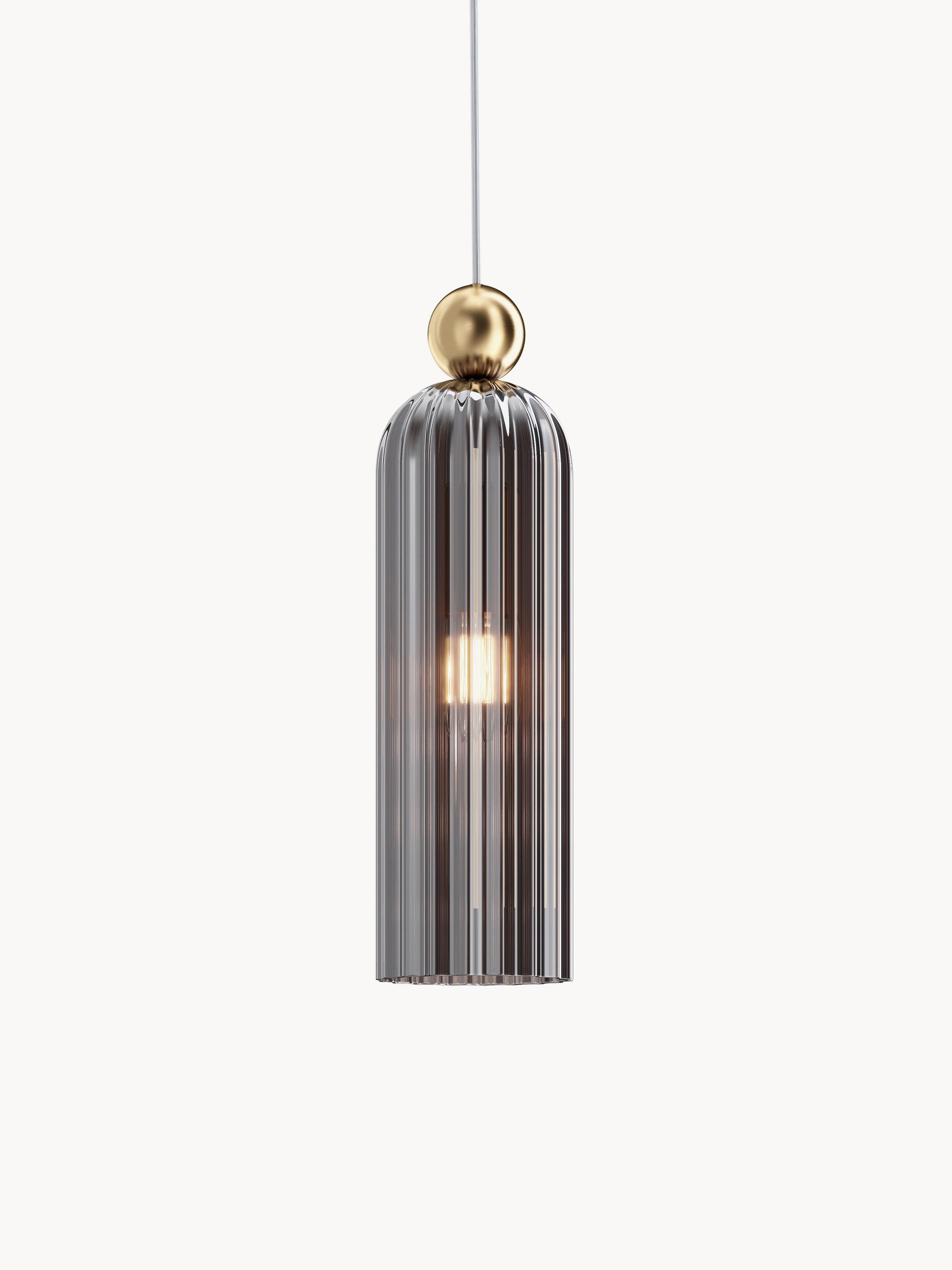 Petite suspension Nash - Gris foncé, doré