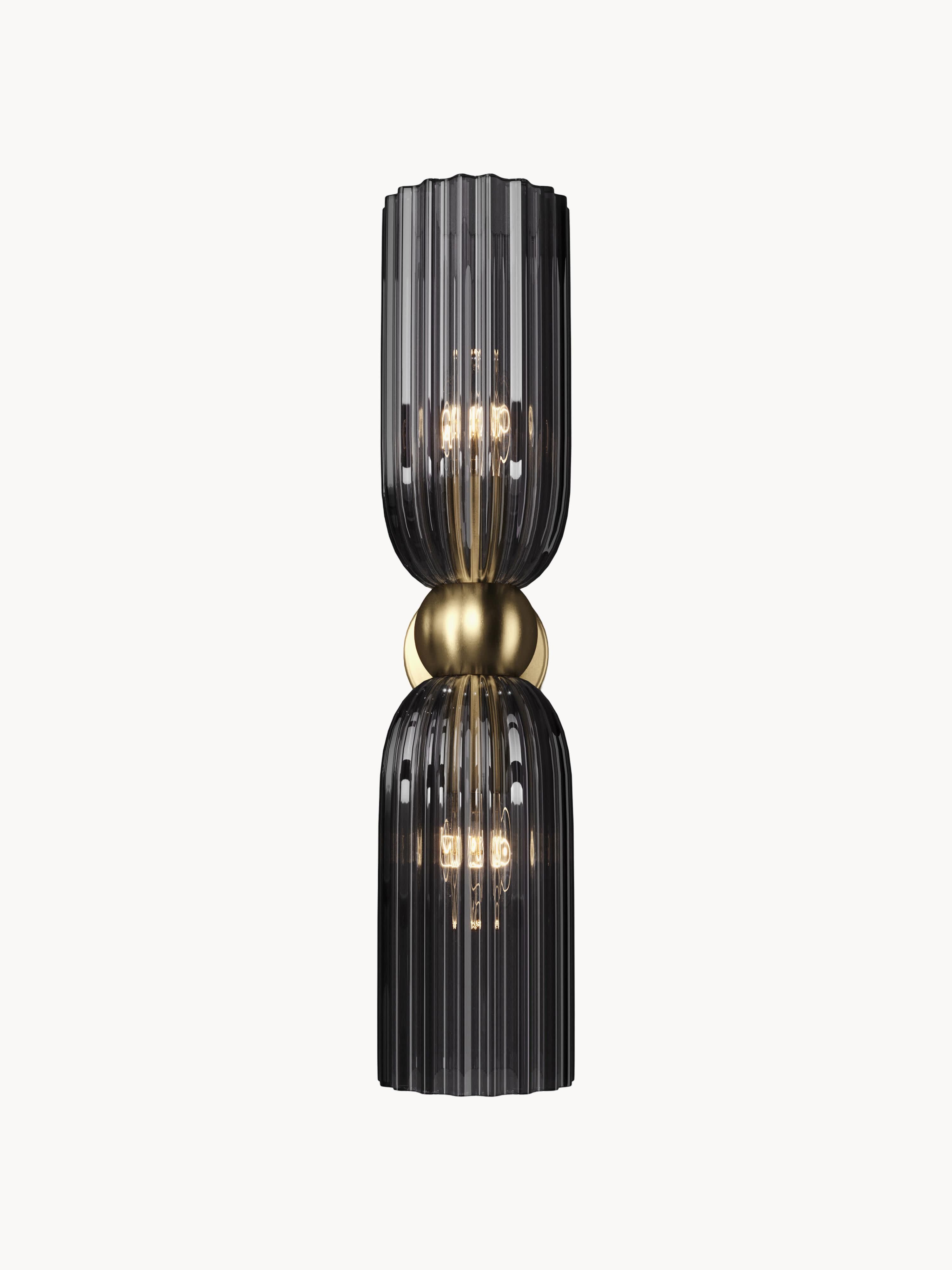 Luminaire Up & Maro - Anthracite transparent, doré