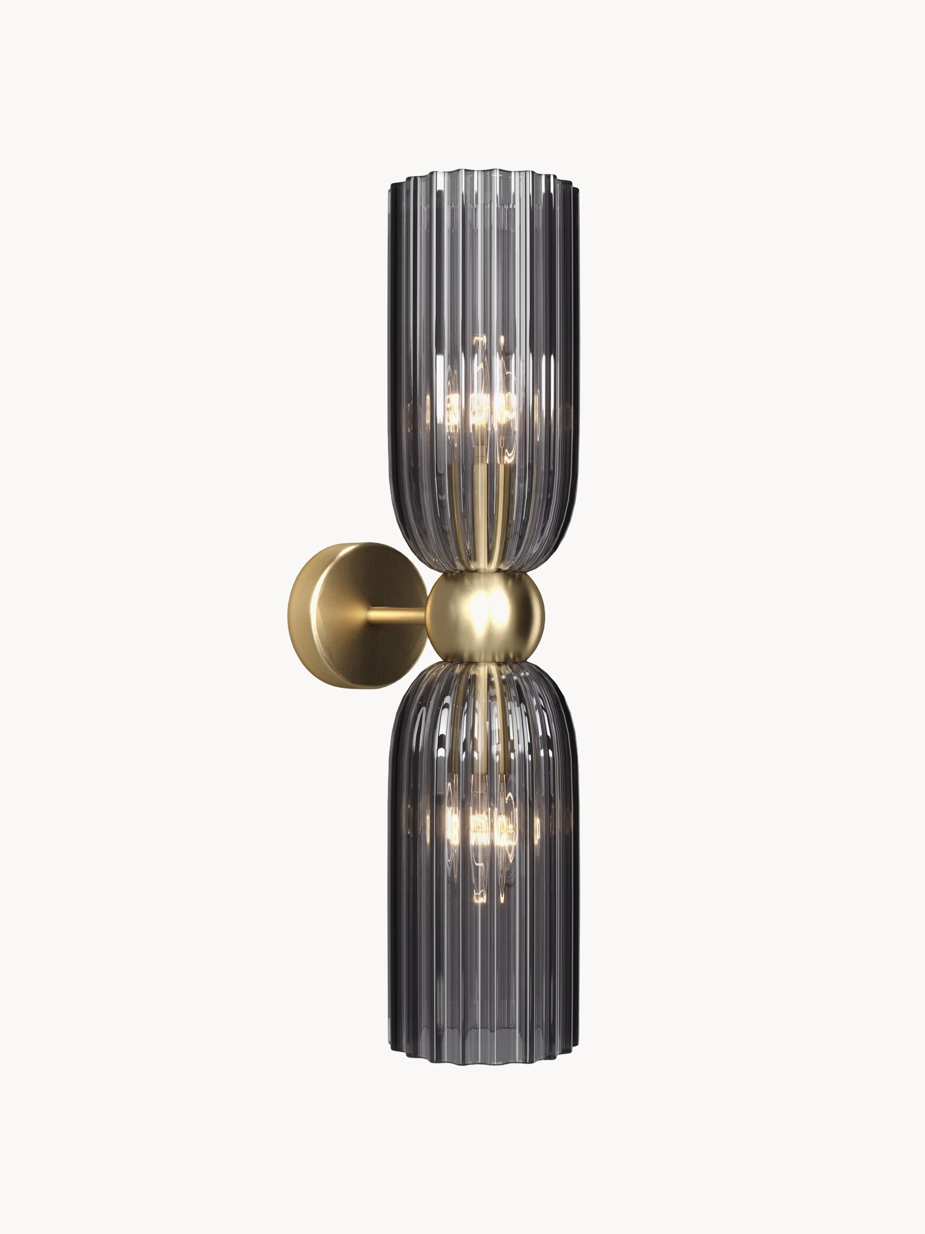 Luminaire Up & Maro - Anthracite transparent, doré