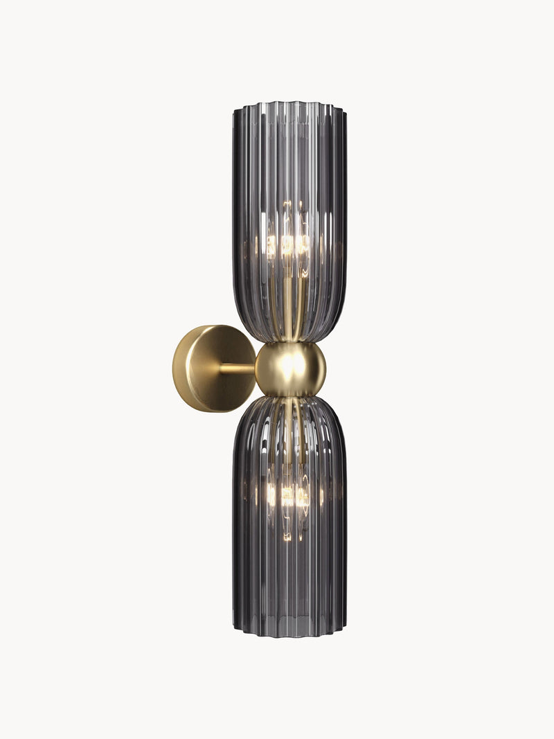 Luminaire Up & Maro - Anthracite transparent, doré
