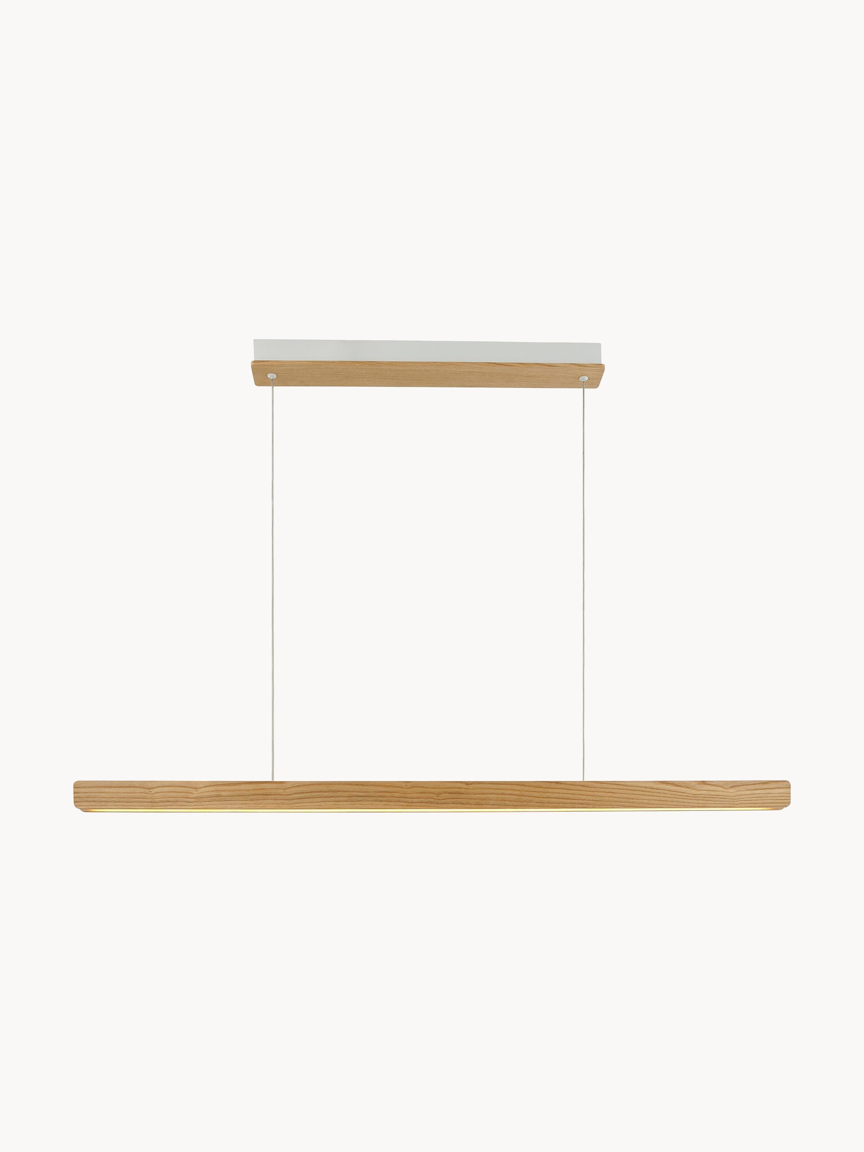 Grande suspension LED Staffan, intensité ajustable - Bois, blanc