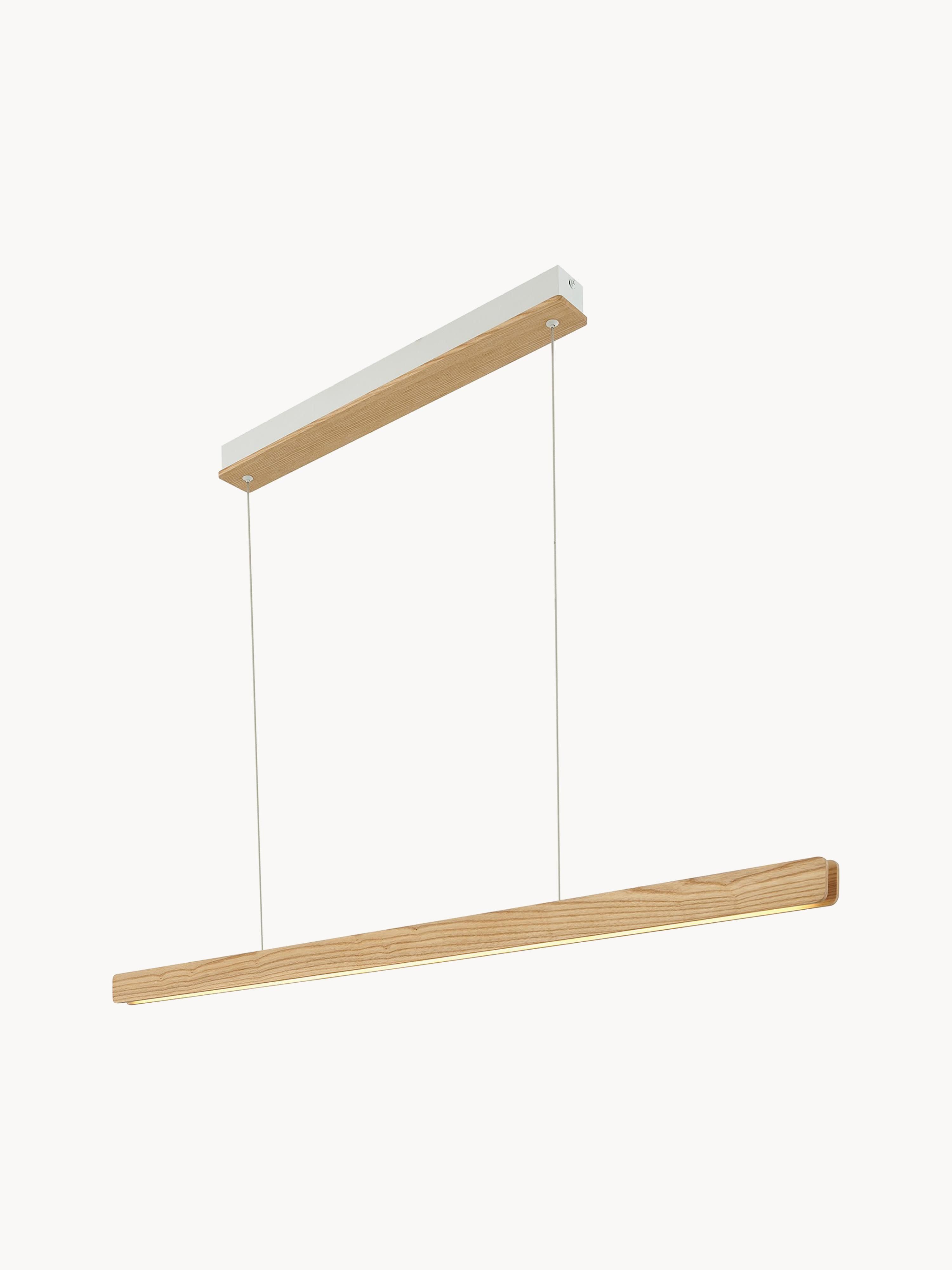 Grande suspension LED Staffan, intensité ajustable - Bois, blanc