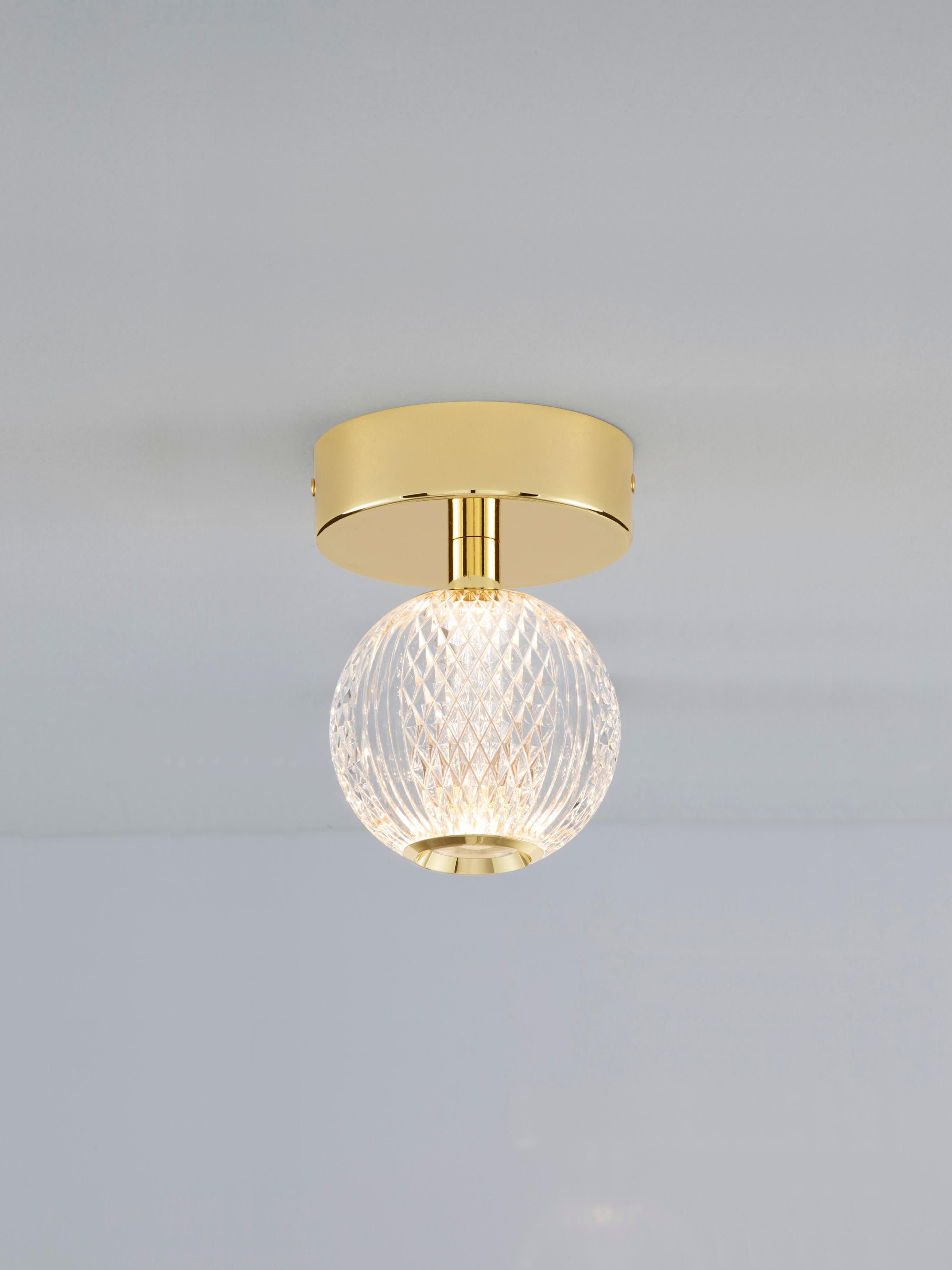 Plafonnier LED Haraldur - Transparent, doré