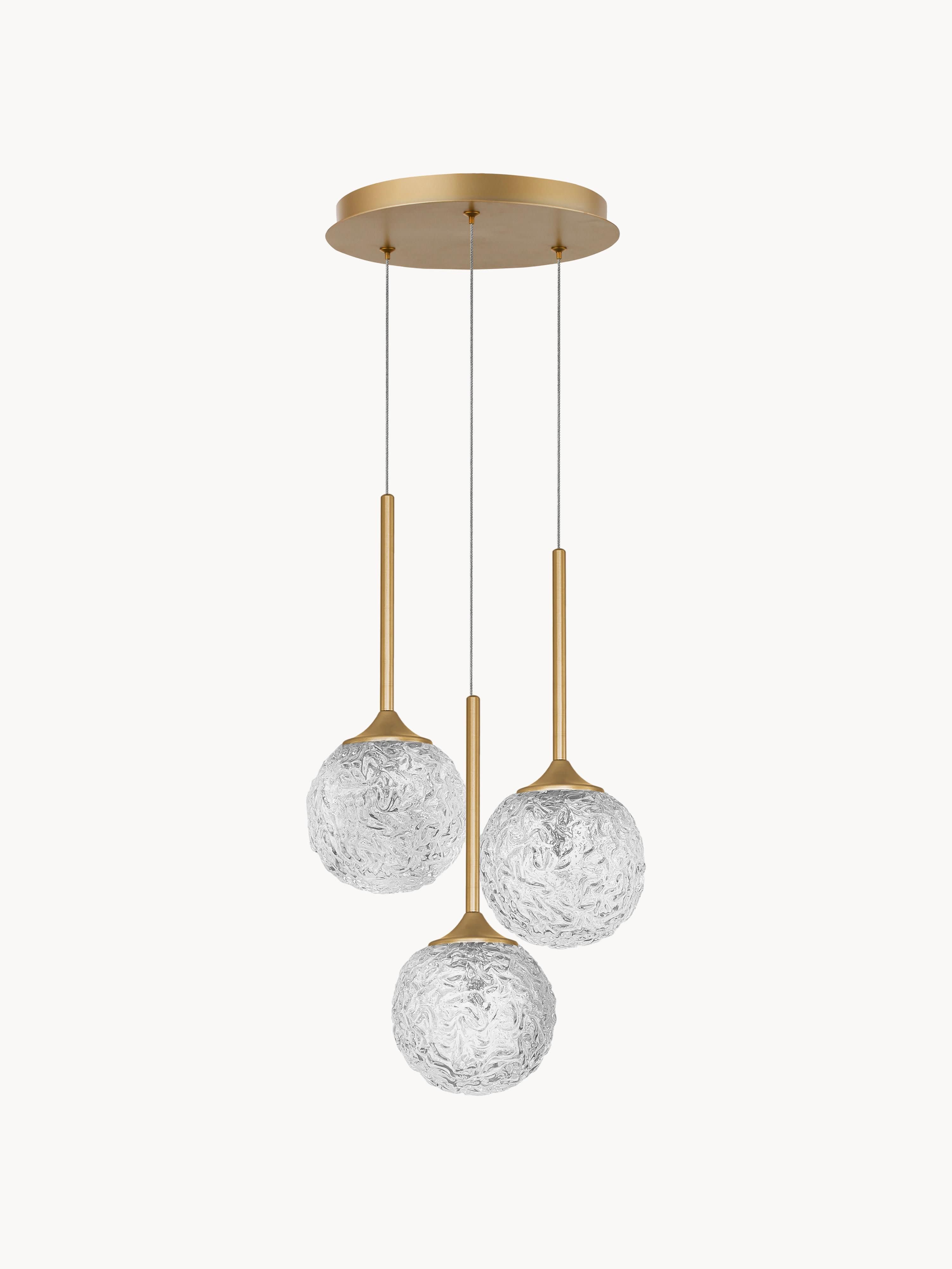 Suspension Hordur, intensité variable - Transparent, doré