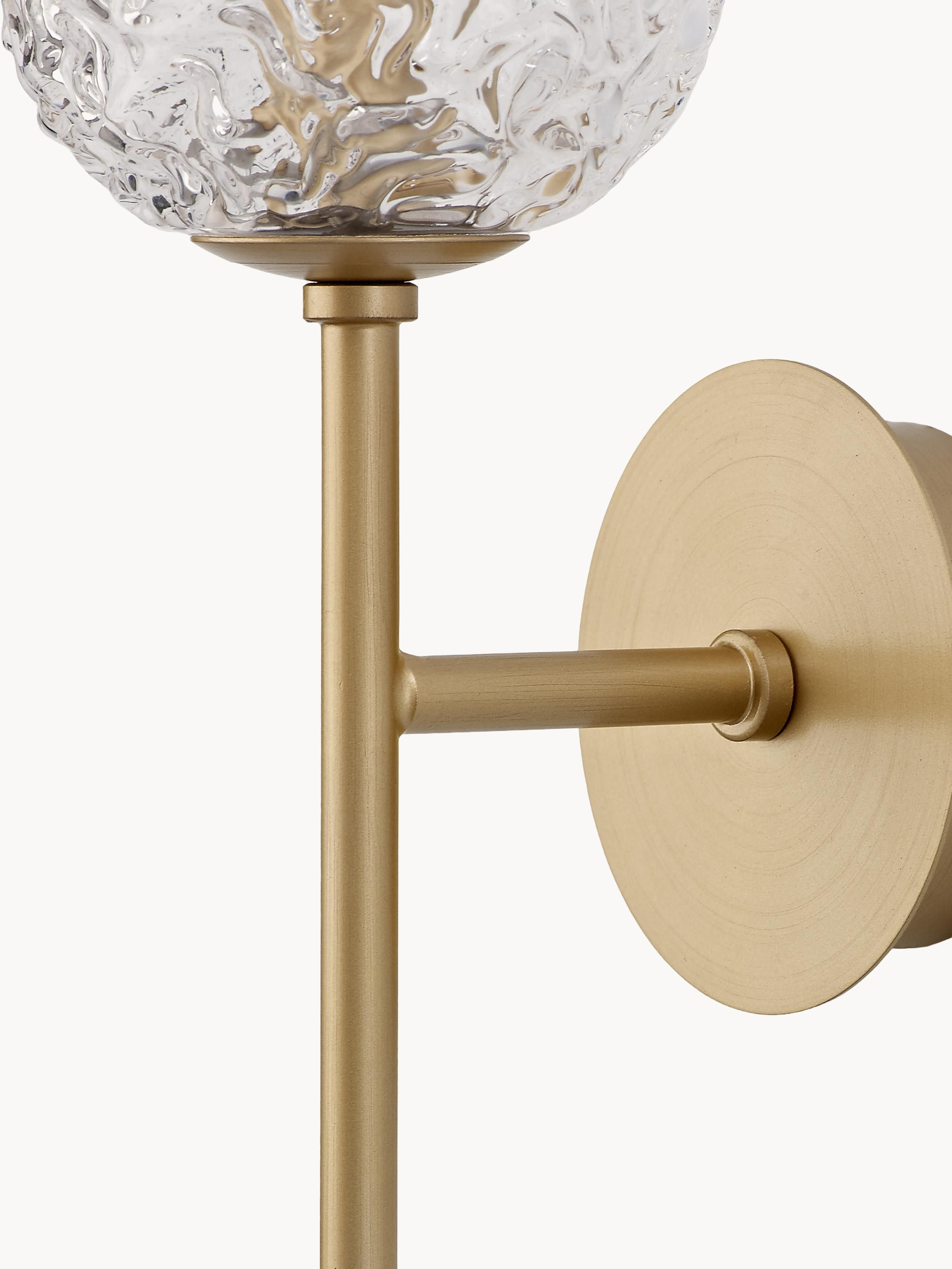 Applique murale Hordur, intensité ajustable - Transparent, doré