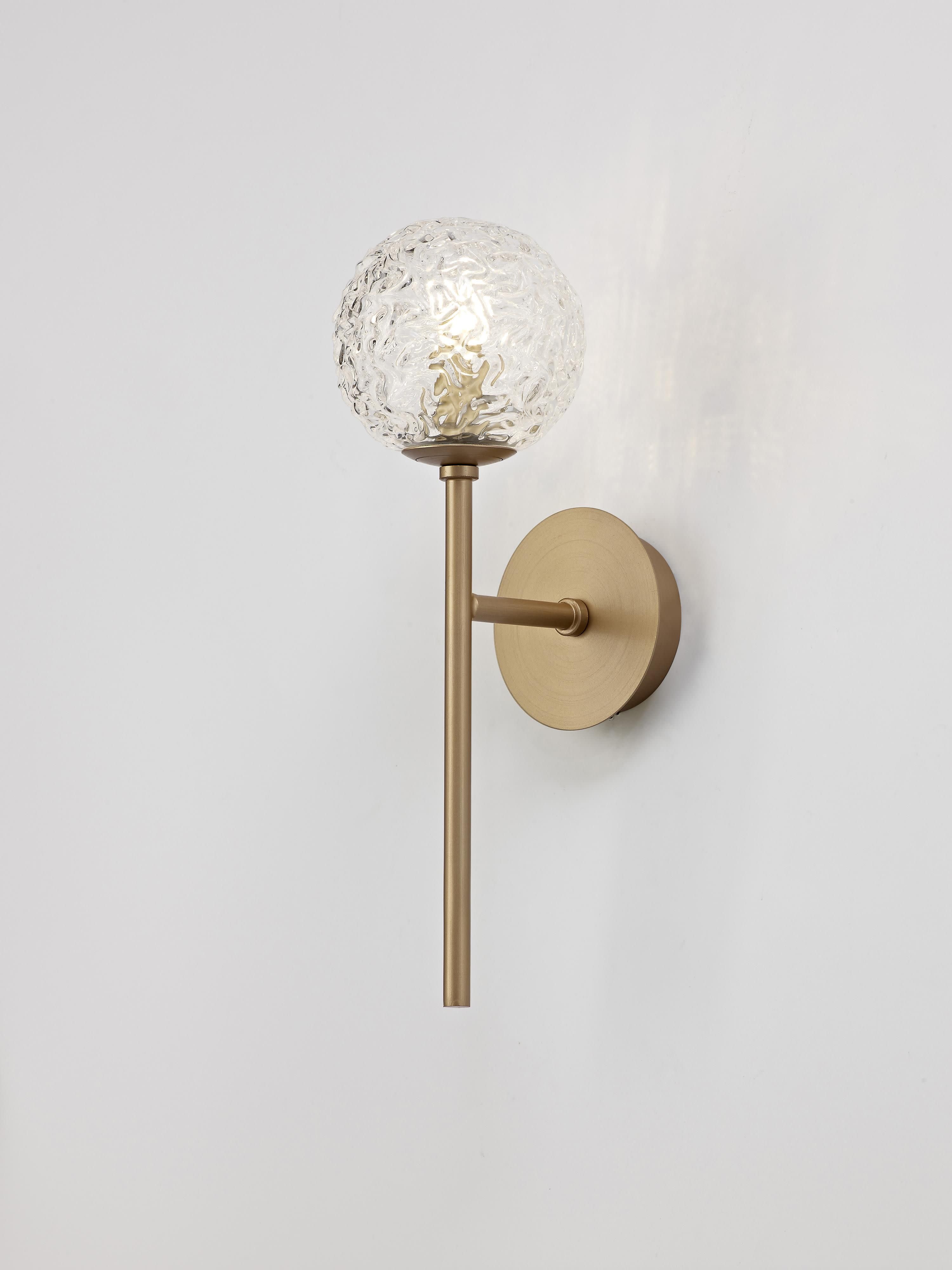 Applique murale Hordur, intensité ajustable - Transparent, doré