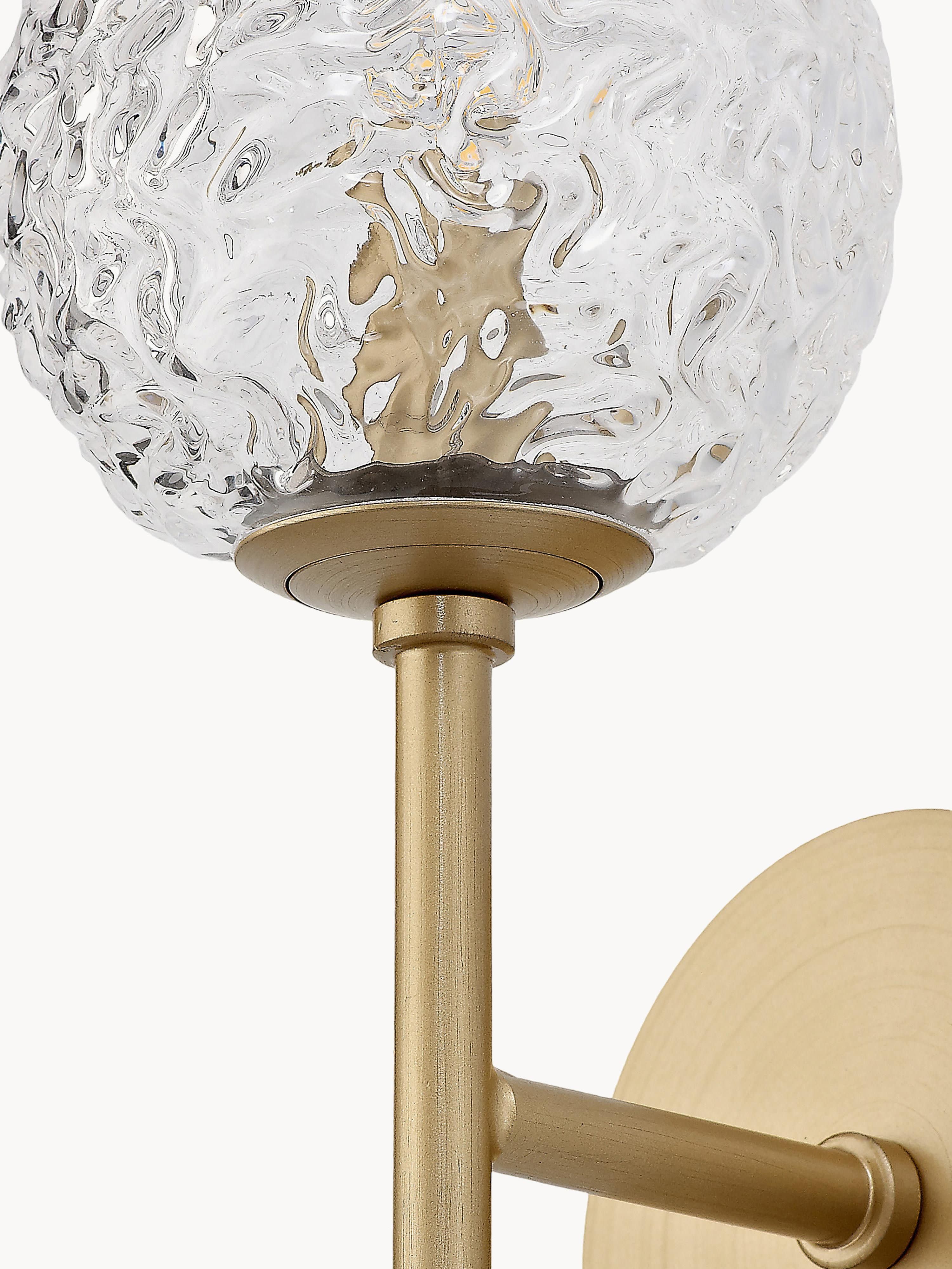 Applique murale Hordur, intensité ajustable - Transparent, doré