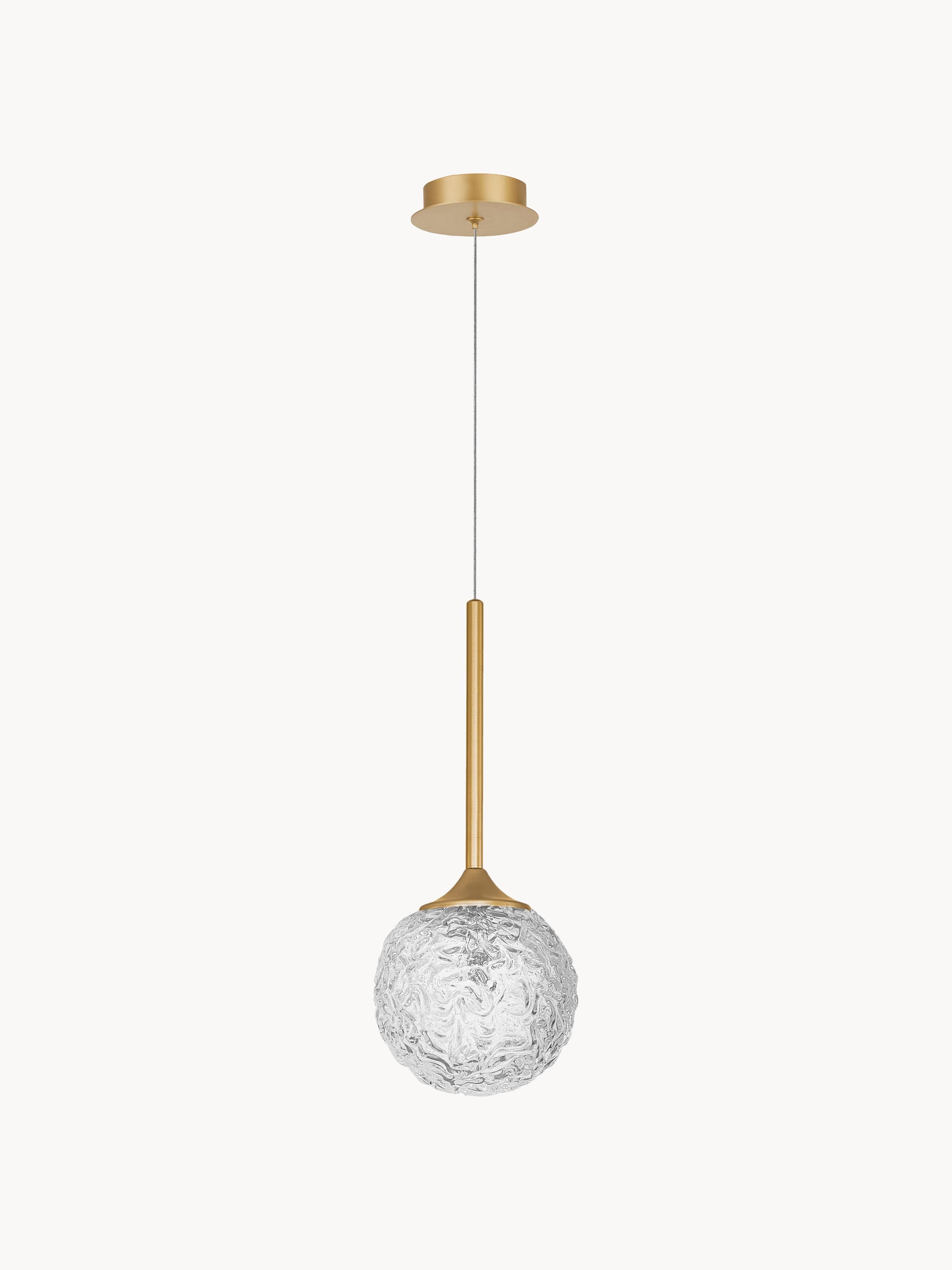 Suspension Hordur, intensité ajustable - Transparent, doré