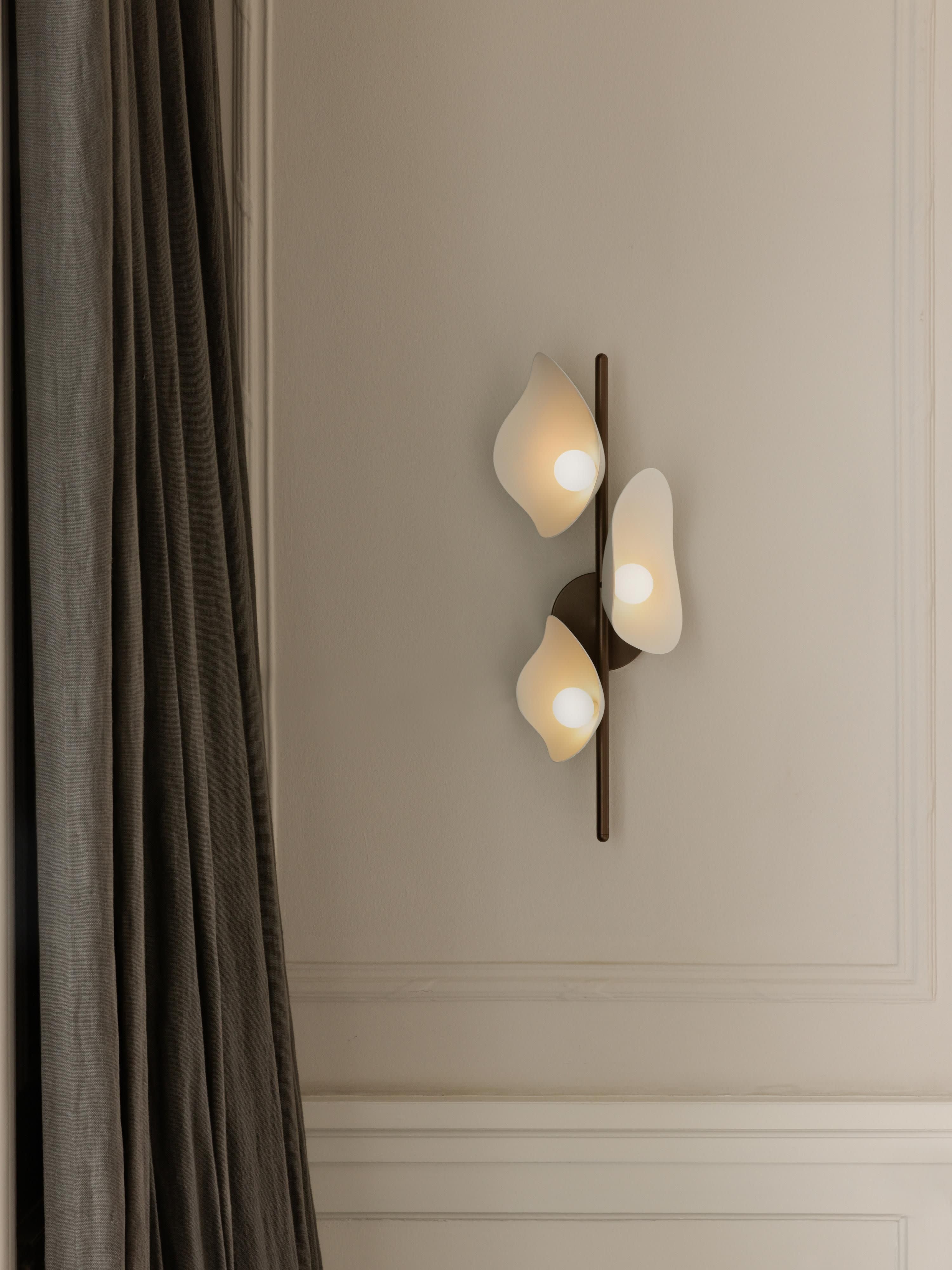Applique murale LED Warwick, intensité variable - Blanc, brun foncé