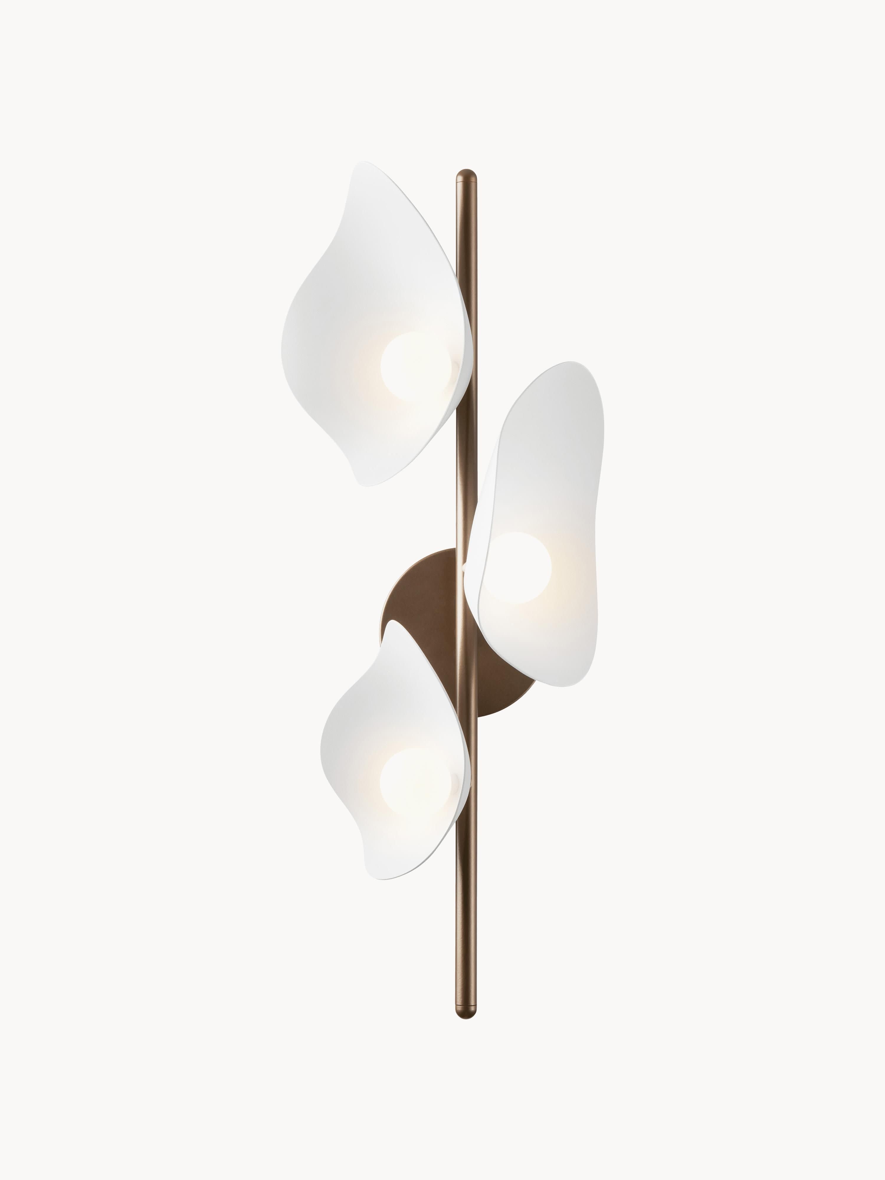 Applique murale LED Warwick, intensité variable - Blanc, brun foncé