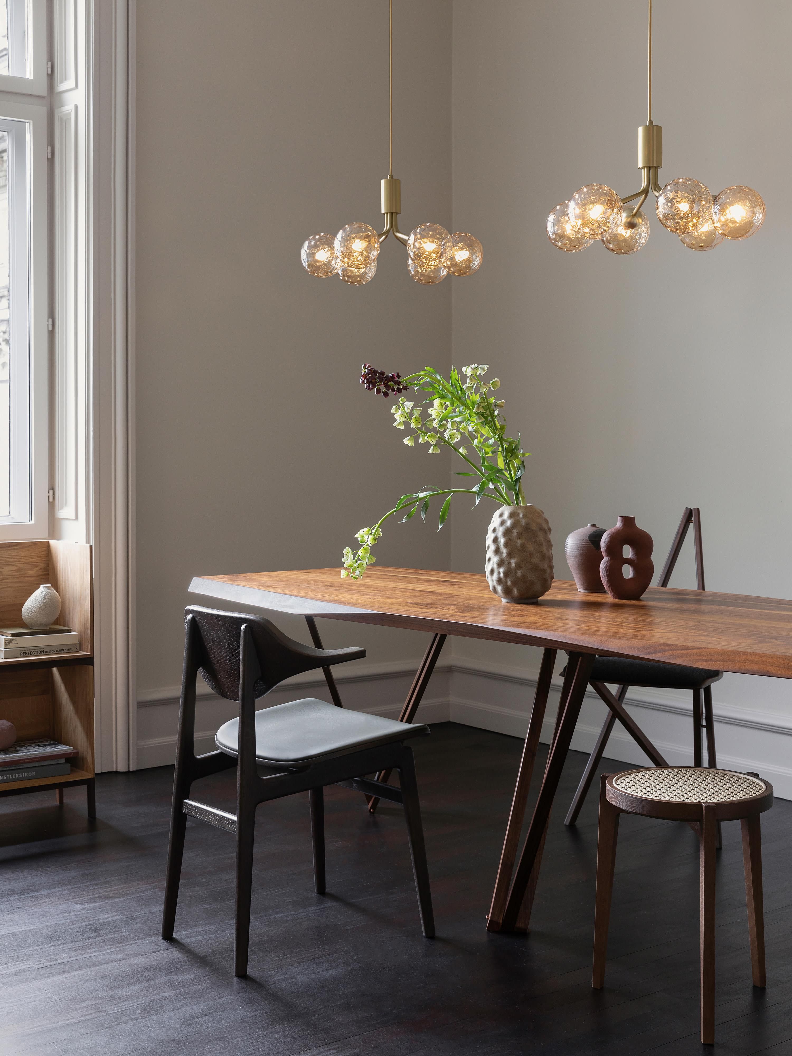 Suspension à boule de verre Keane - Doré, transparent