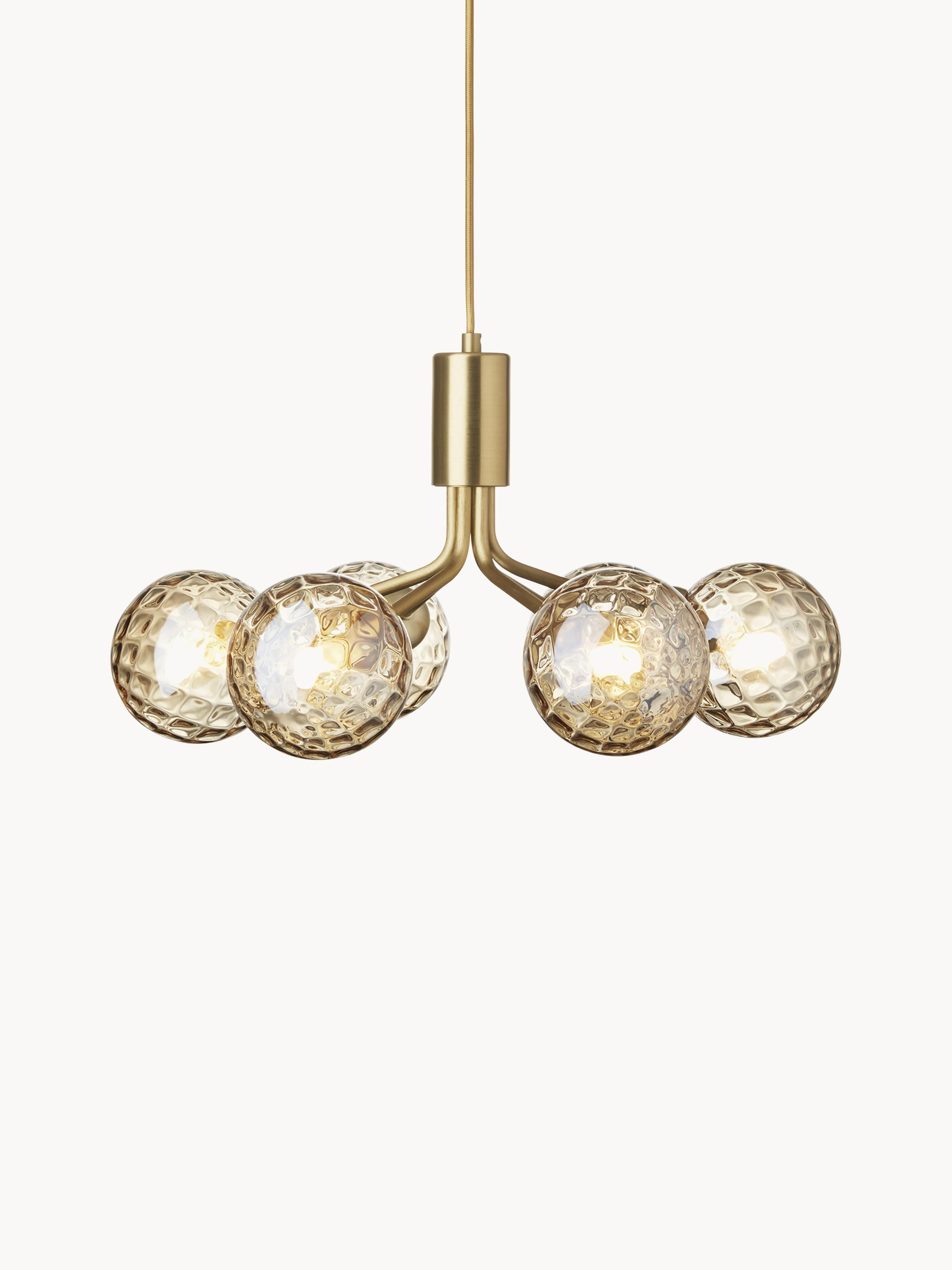 Suspension à boule de verre Keane - Doré, transparent