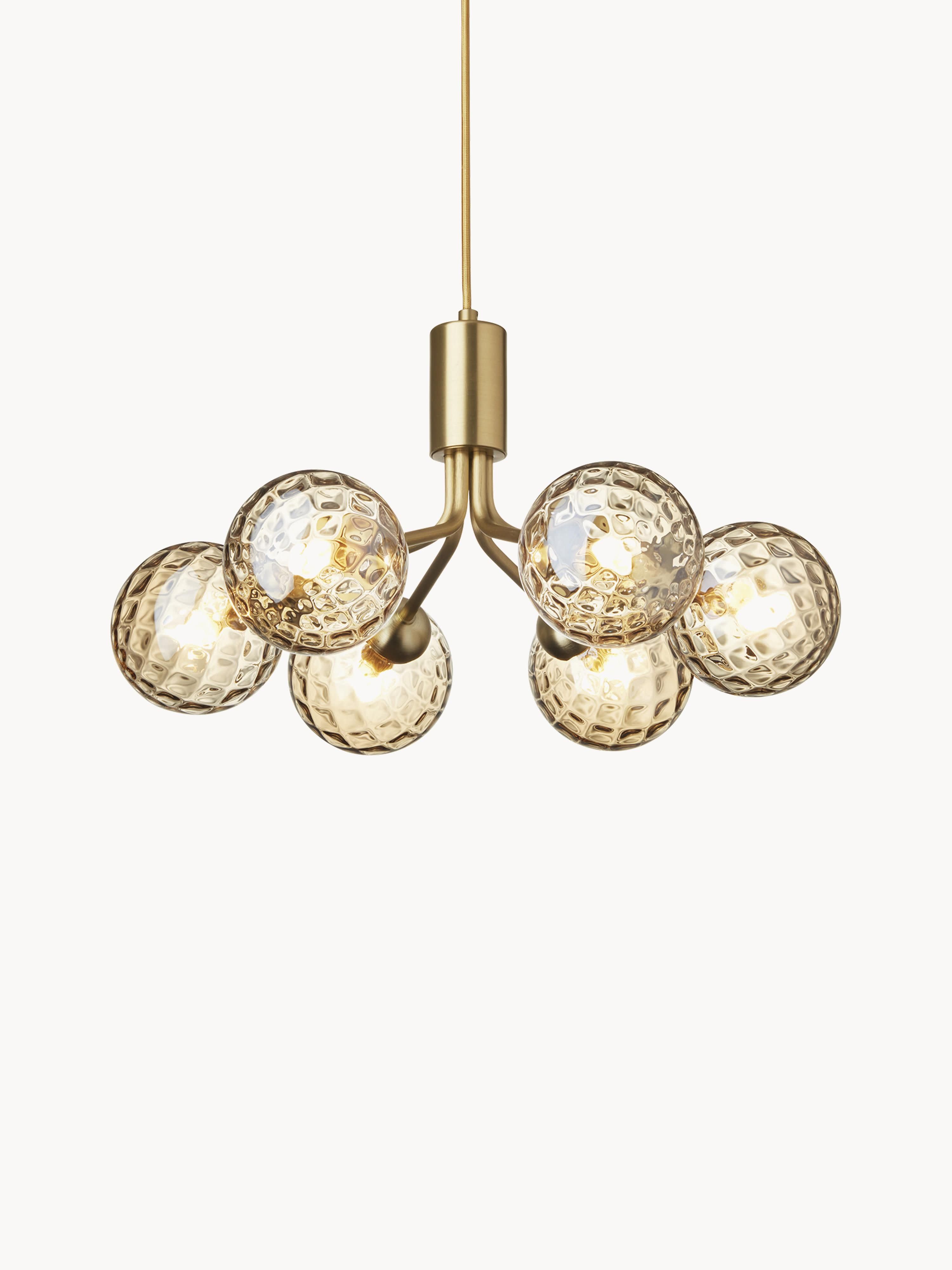 Suspension à boule de verre Keane - Doré, transparent
