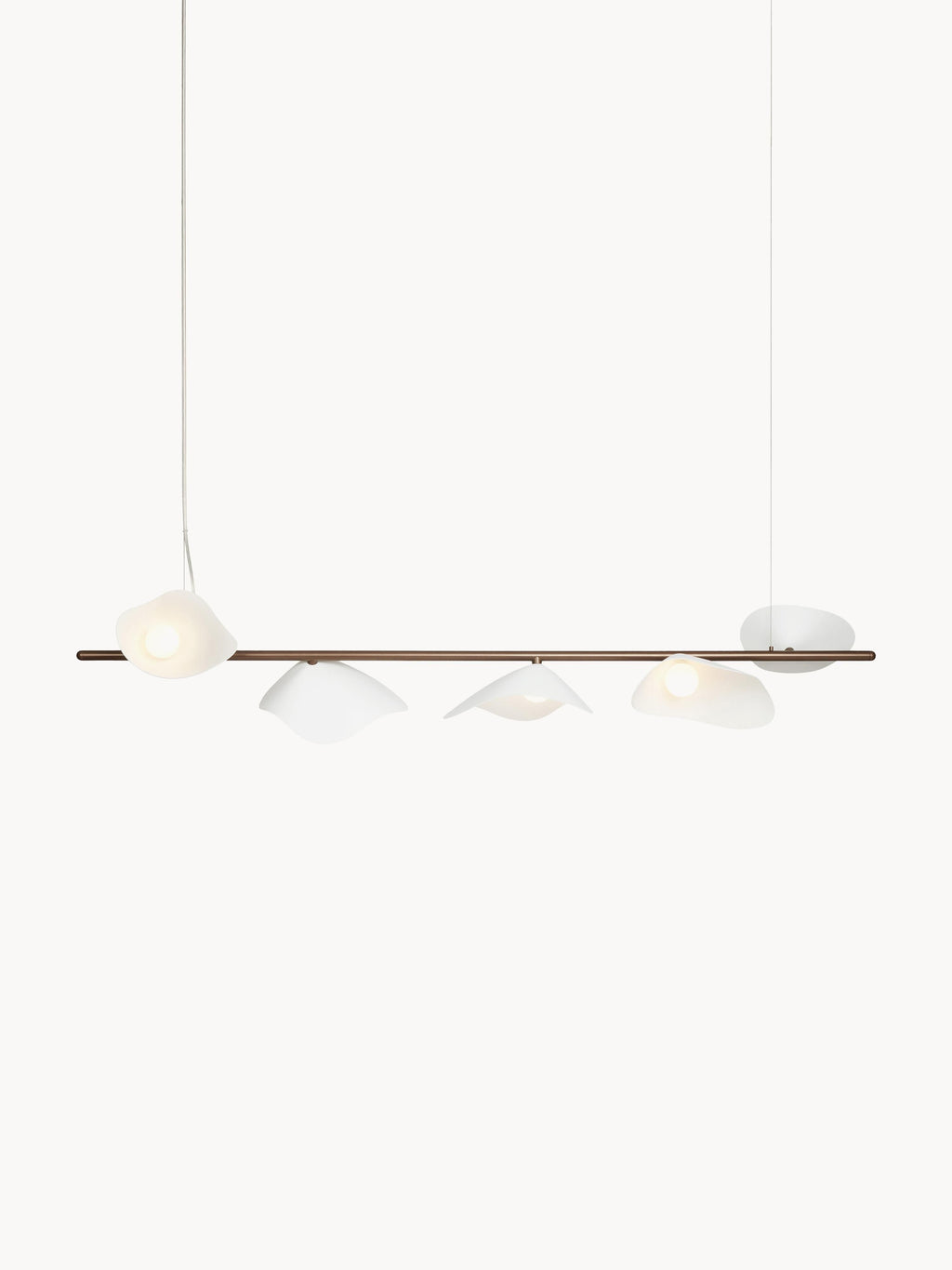 Grande suspension LED à intensité variable Warwick - Blanc, brun foncé