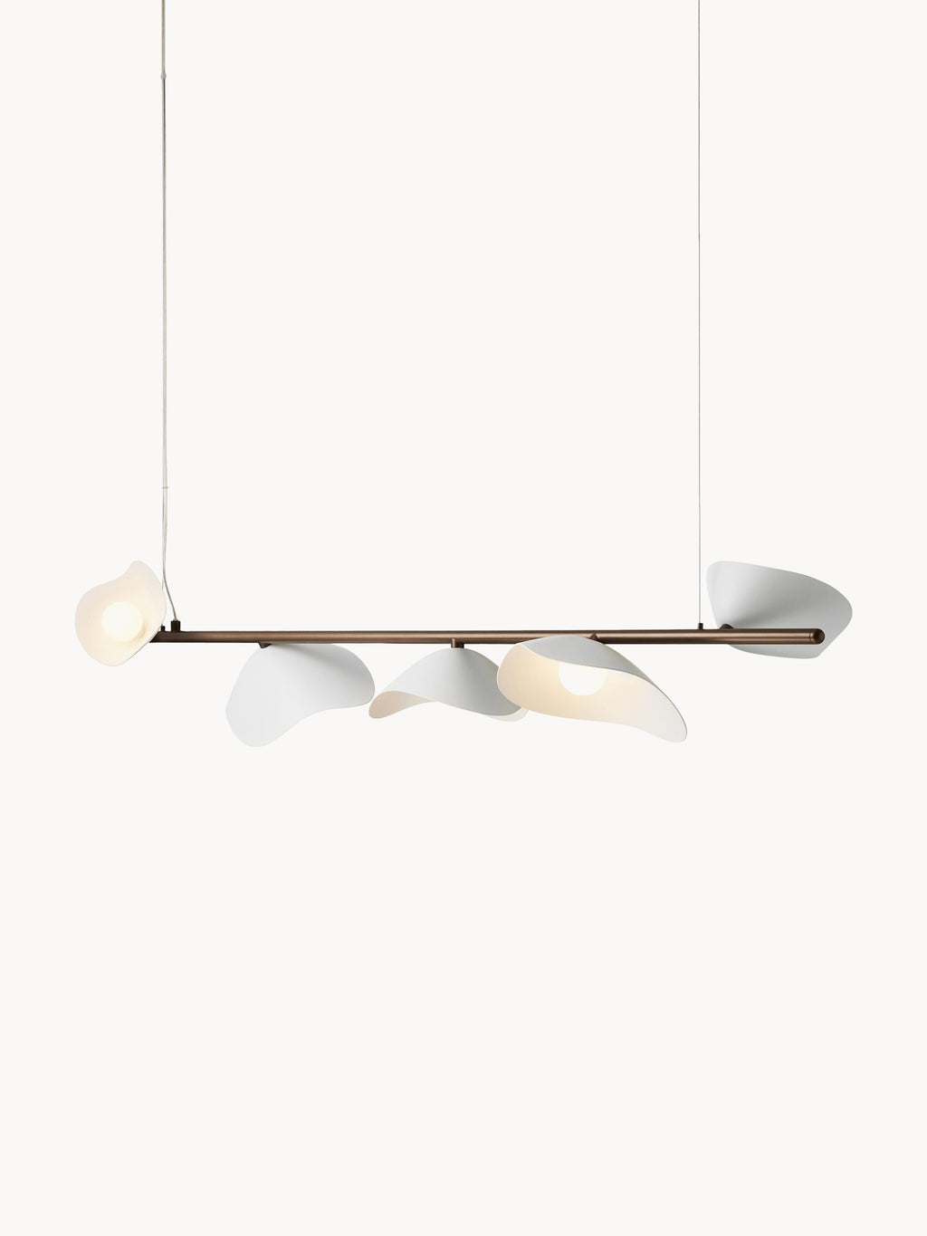 Grande suspension LED à intensité variable Warwick - Blanc, brun foncé