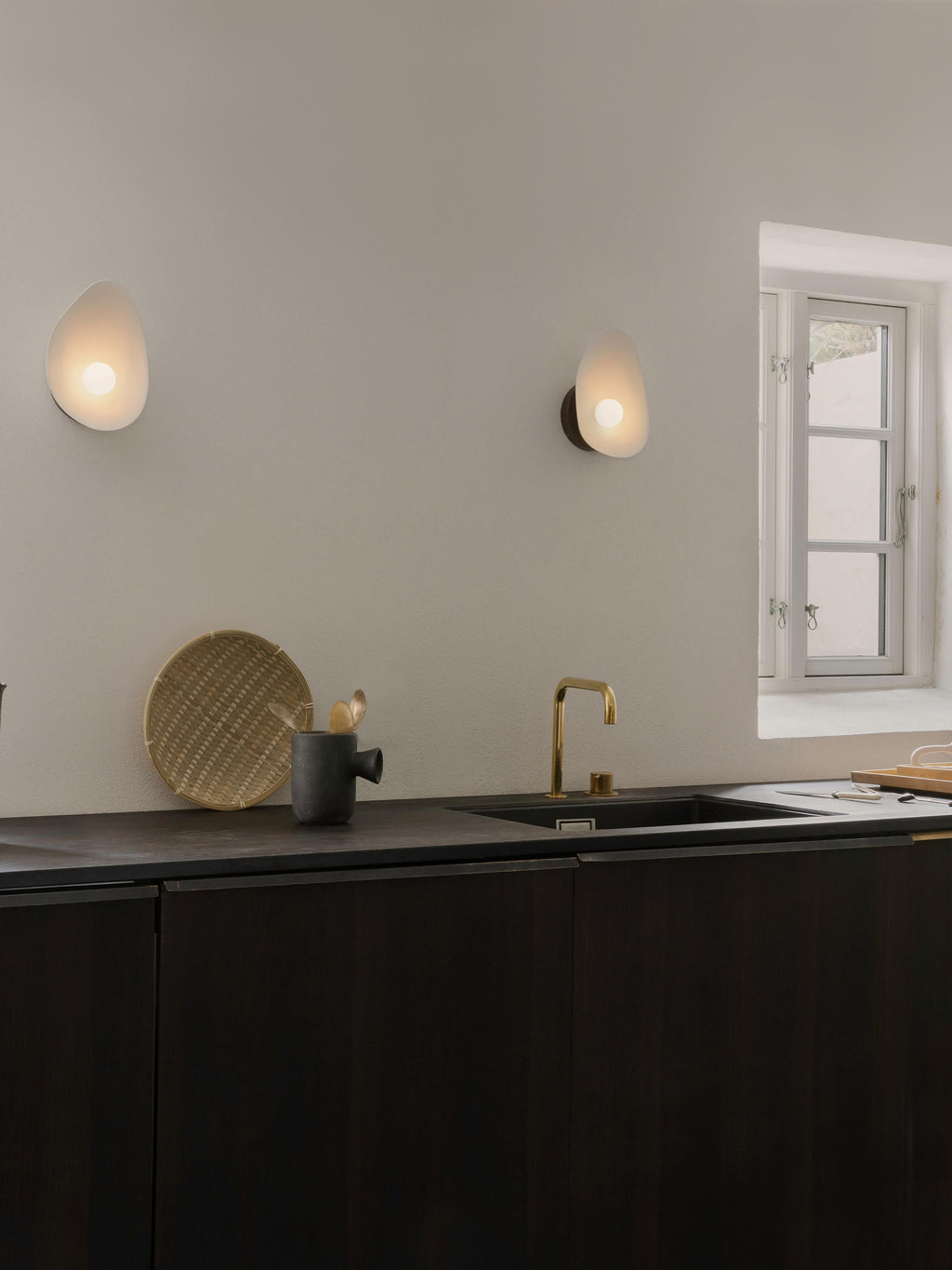 Applique murale LED Warwick, intensité ajustable - Blanc, brun foncé